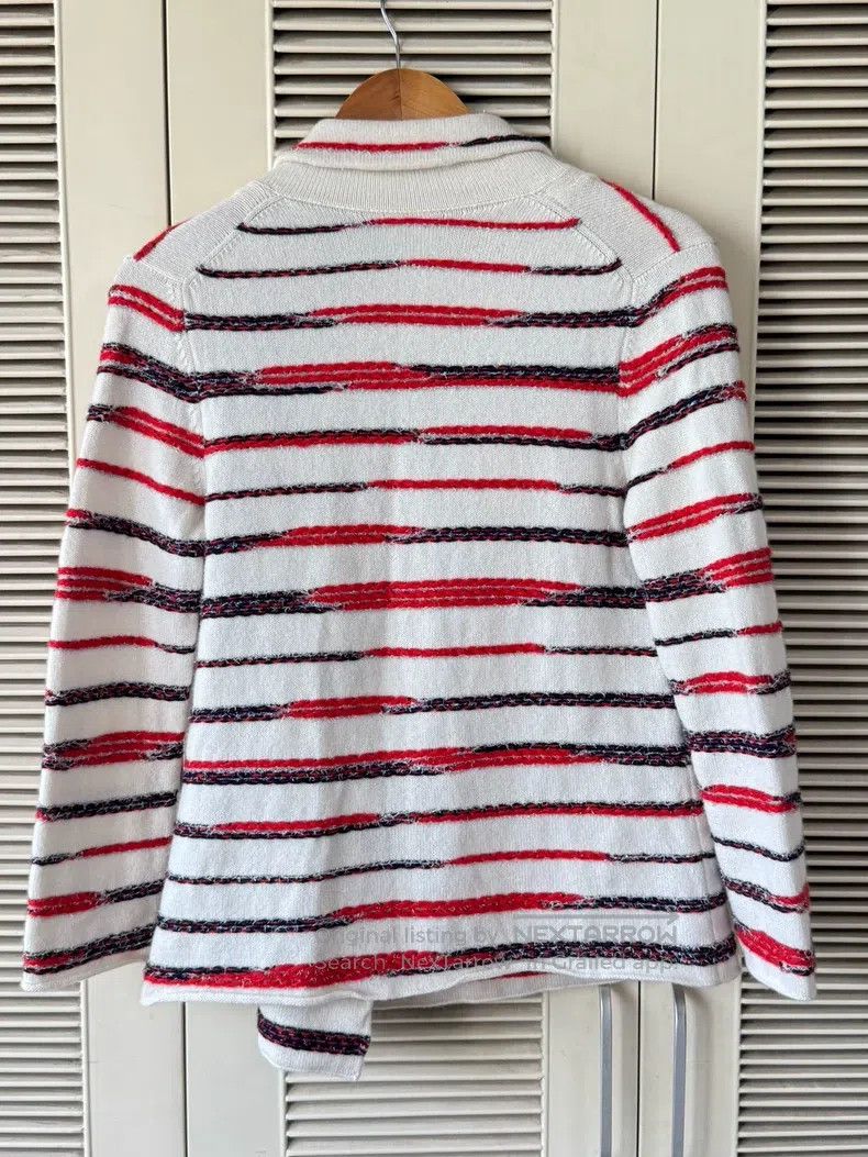 Chanel Chanel Classic red and white striped knitted jacket Size XXS / US 00 / IT 34 - 2 Thumbnail