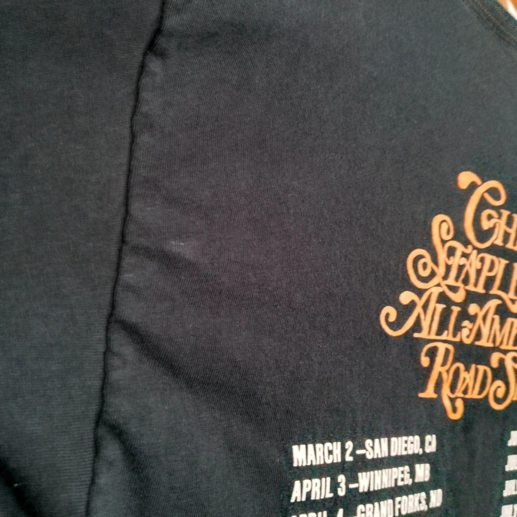 Gildan VINTAGE Chris Stapleton Tour Shirt L Black Graphic T-Shirt All American Road Show Mens Size US L / EU 52-54 / 3 - 4 Thumbnail
