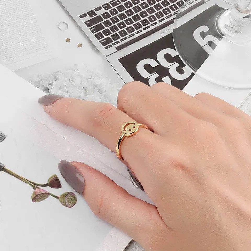 Jewelry × Vintage Simple Smiling Face Ring Size ONE SIZE - 3 Thumbnail