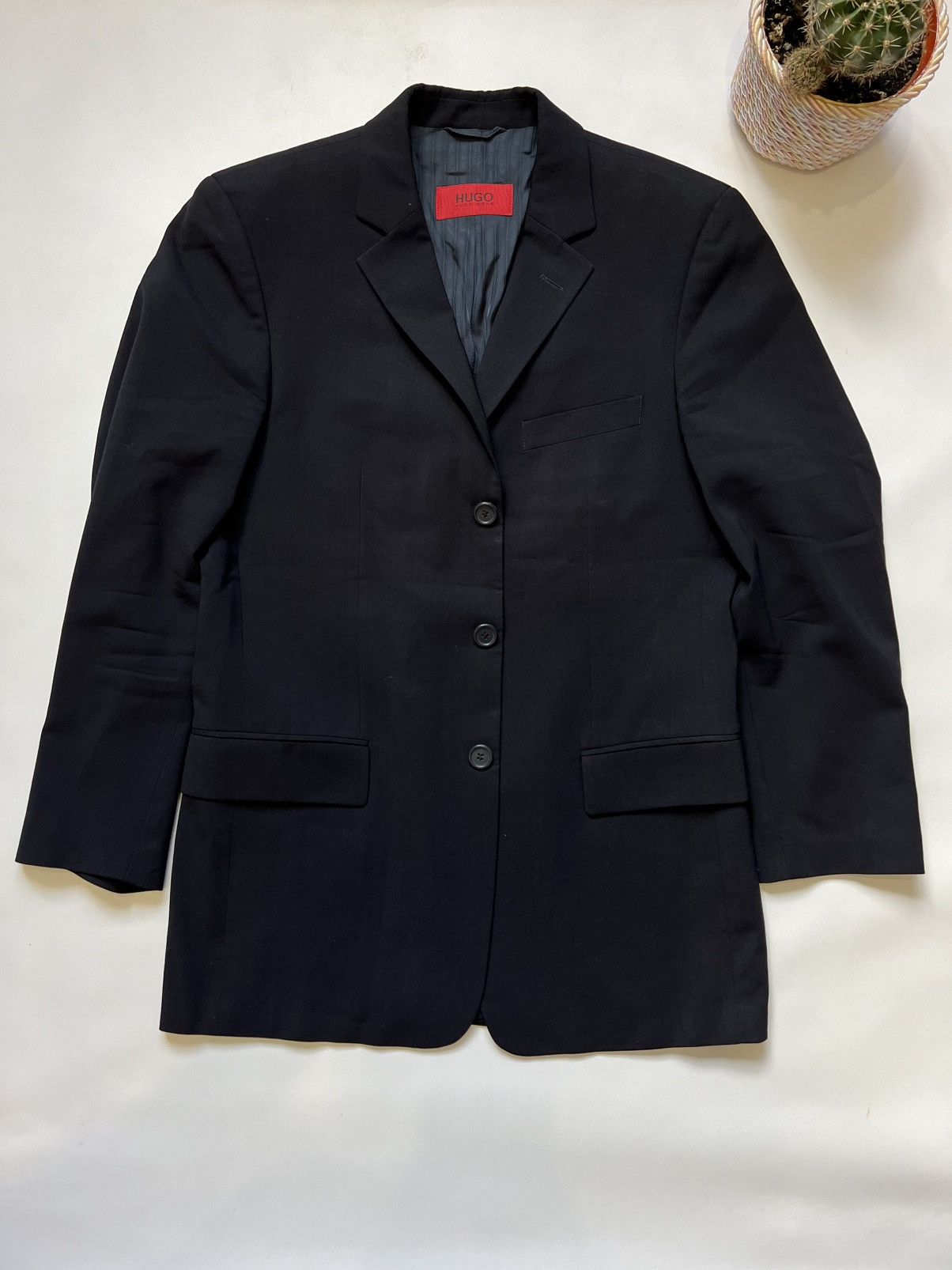 Hugo HUGO by Hugo Boss Black Suit Trousers Blazer Classic Formal Size 36R - 2 Thumbnail