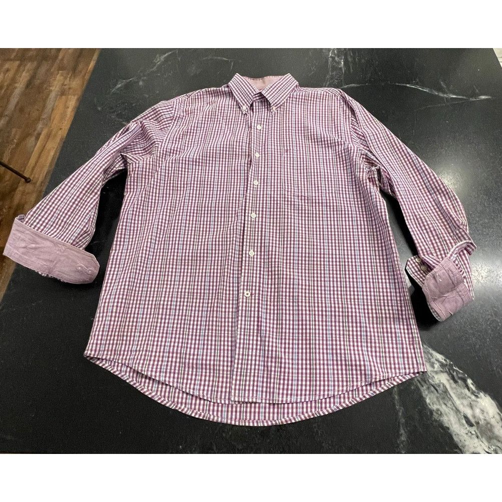 Izod IZOD purple plaid men's long sleeve button up L Size US L / EU 52-54 / 3 - 3 Thumbnail