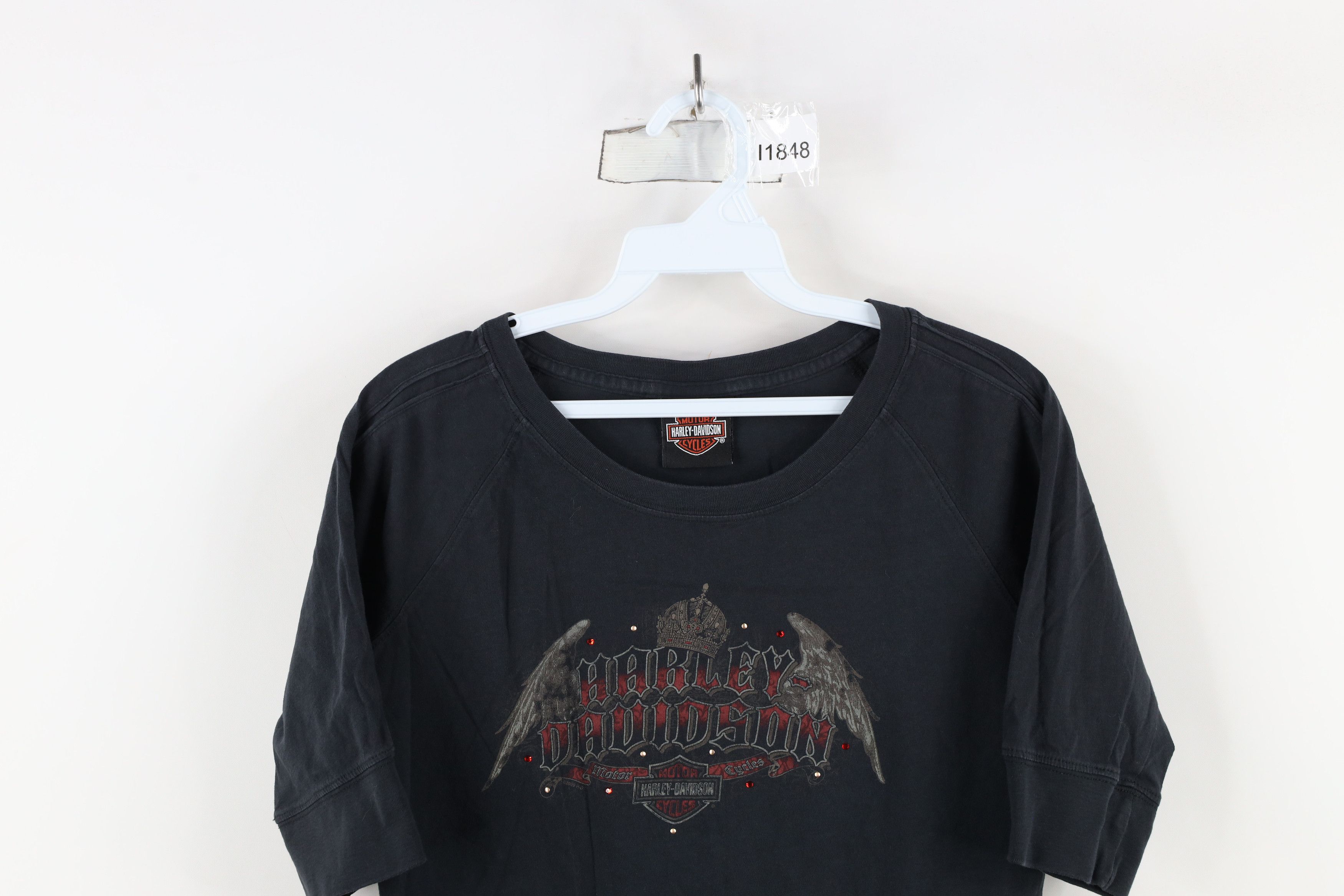 Harley Davidson × Vintage Vintage Y2K Harley Davidson Crown Wings 3/4 Sleeve T-Shirt Size M / US 6-8 / IT 42-44 - 2 Thumbnail