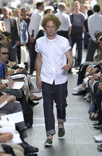 Comme des Garcons Homme Plus Comme des Garcons Homme Plus S/S'01 Pink Stripe Denim Size US 32 / EU 48 - 1 Thumbnail
