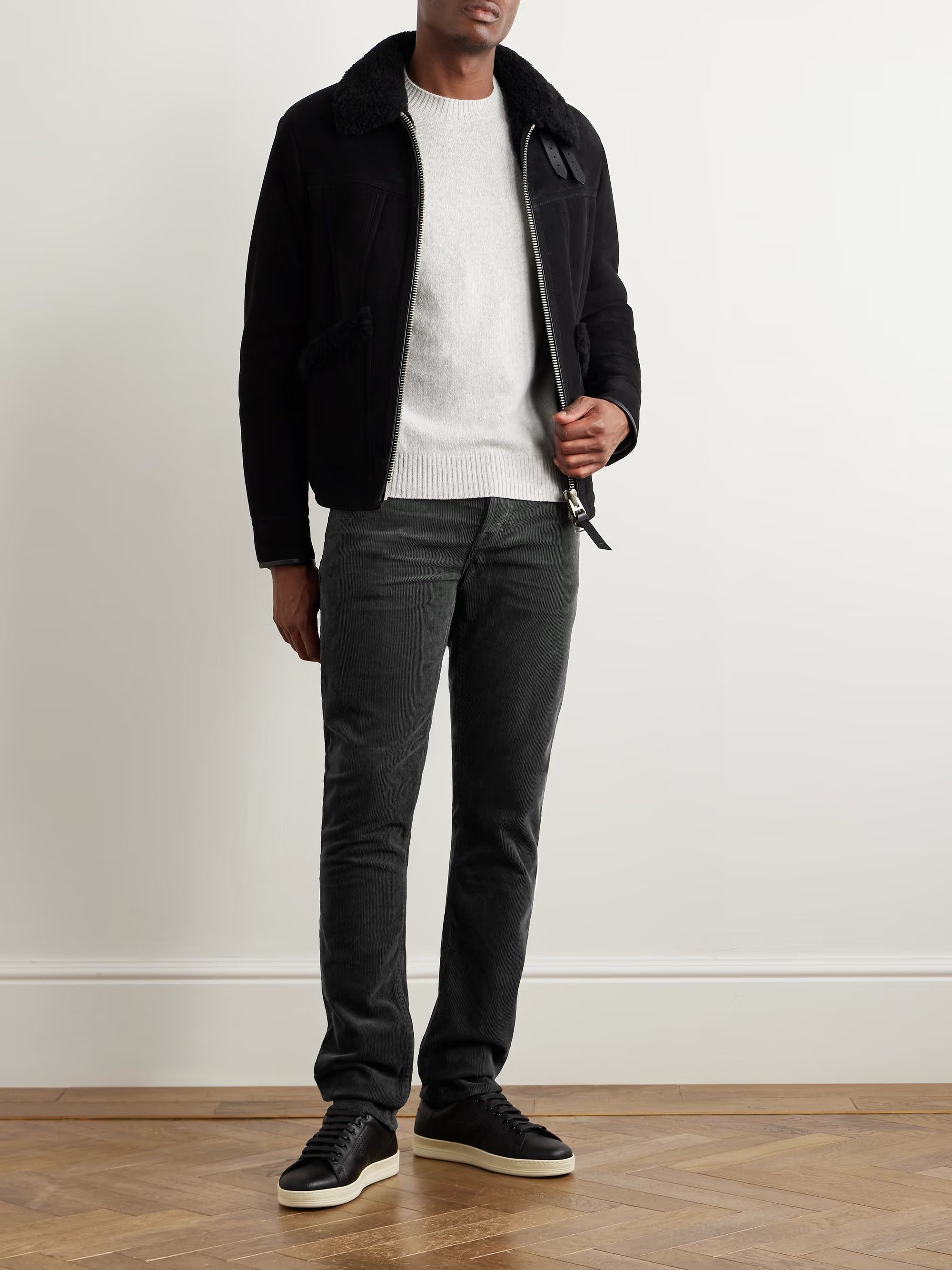 Tom Ford o1w1db10225 TFD001 Corduroy Trouser in Anthracite Grey Size US 38 / EU 54 - 2 Thumbnail