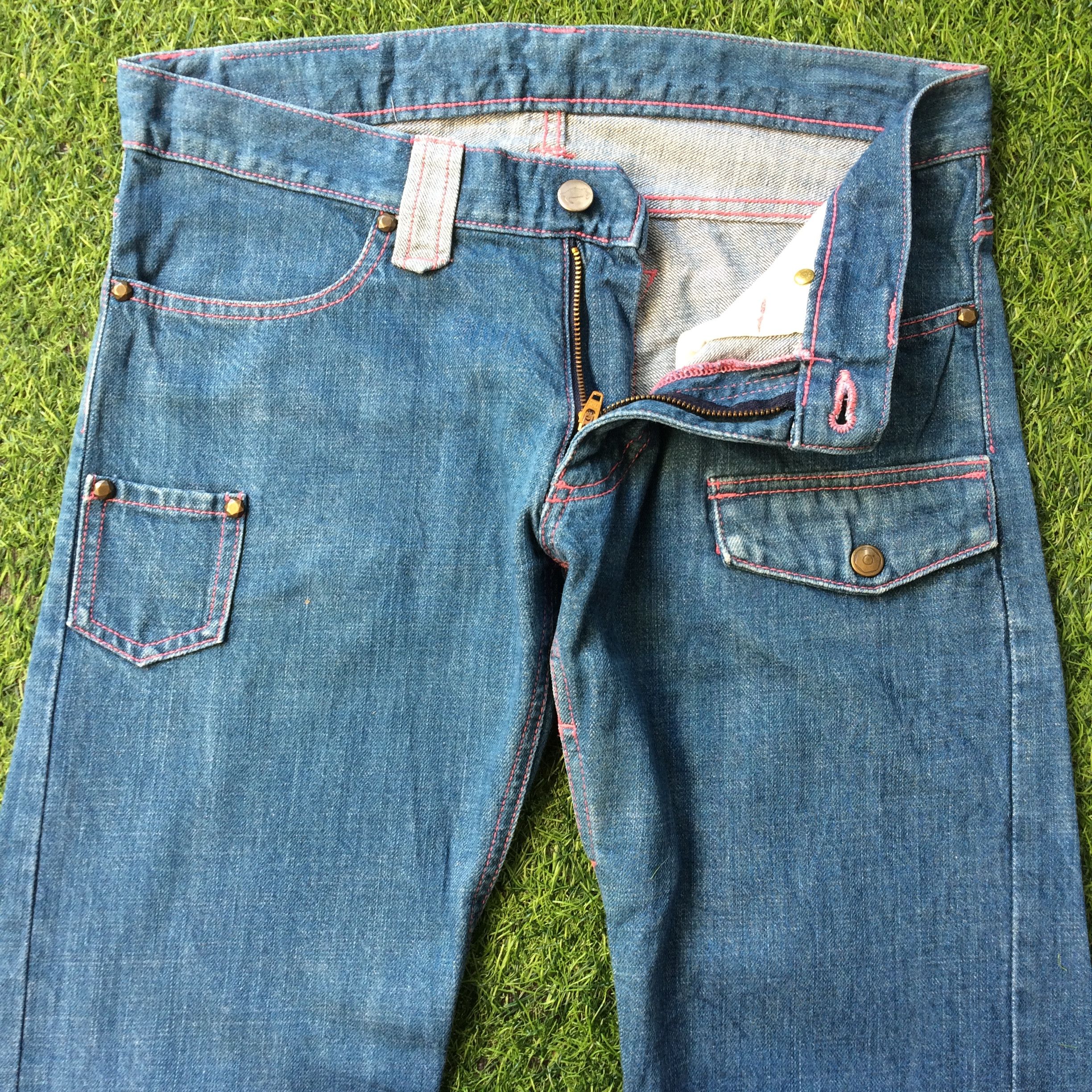 Japanese Brand Japanese Contrast Pocket Bootcut Jeans #D-517 Size US 29 - 3 Thumbnail