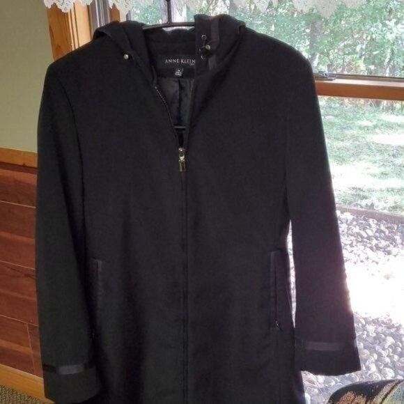 Anne Klein Anne Klein Embellished Black Lined Hooded Sz. M Coat Size M / US 6-8 / IT 42-44 - 3 Thumbnail