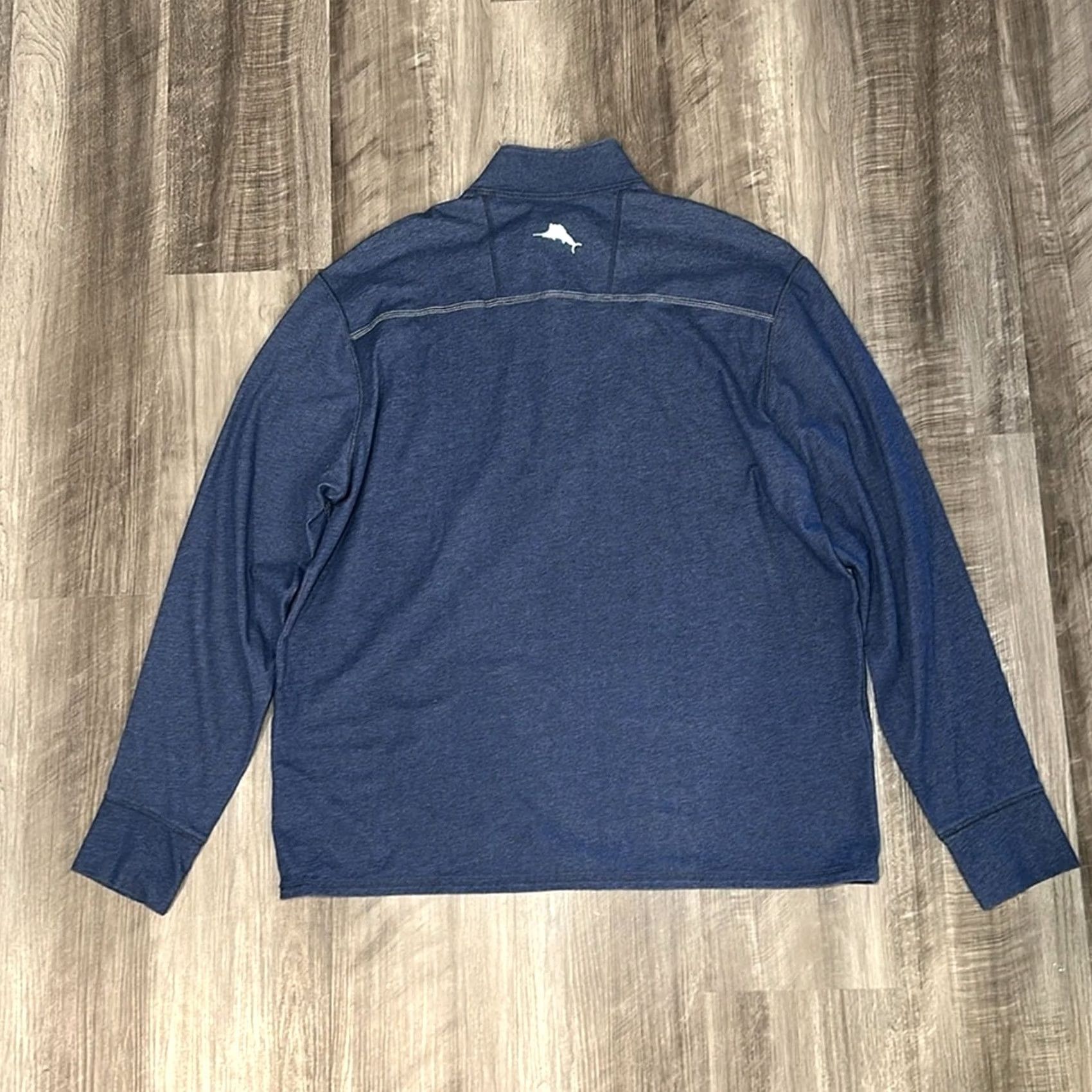 Tommy Bahama VINTAGE Tommy Bahama Island Zone Lightweight Soft Quarter Zip Pullover Shirt Mens Large Navy Blue Size US L / EU 52-54 / 3 - 3 Thumbnail