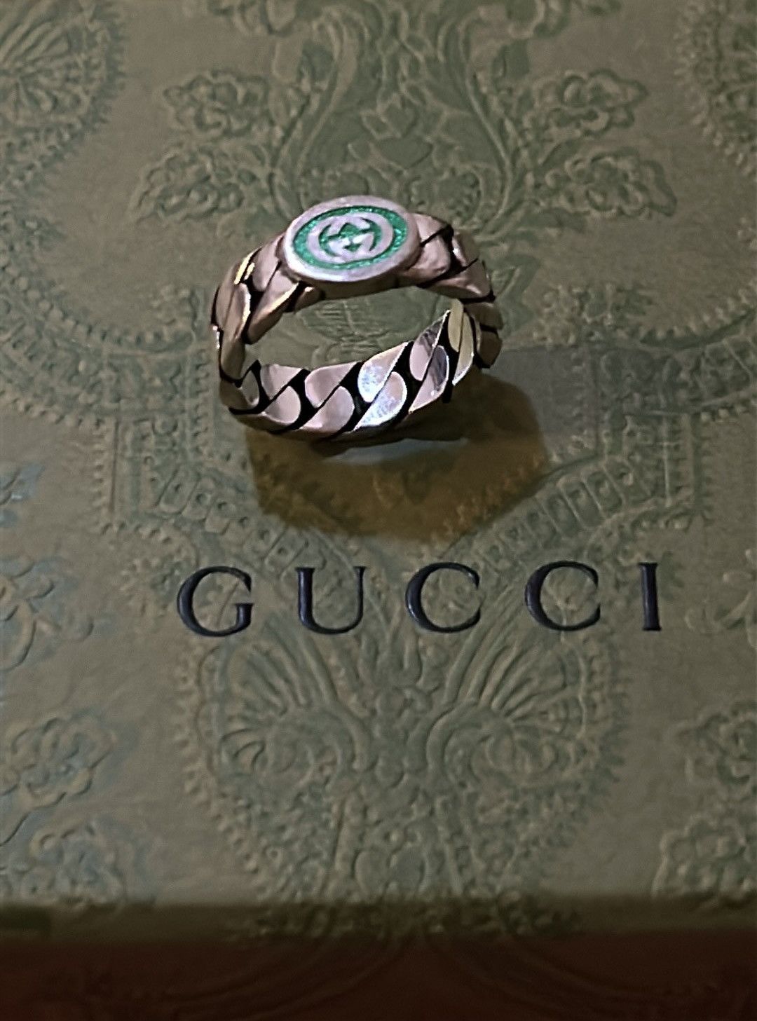 Gucci Gucci Sterling Silver Interlocking Curb Chain Ring Size ONE SIZE - 2 Thumbnail