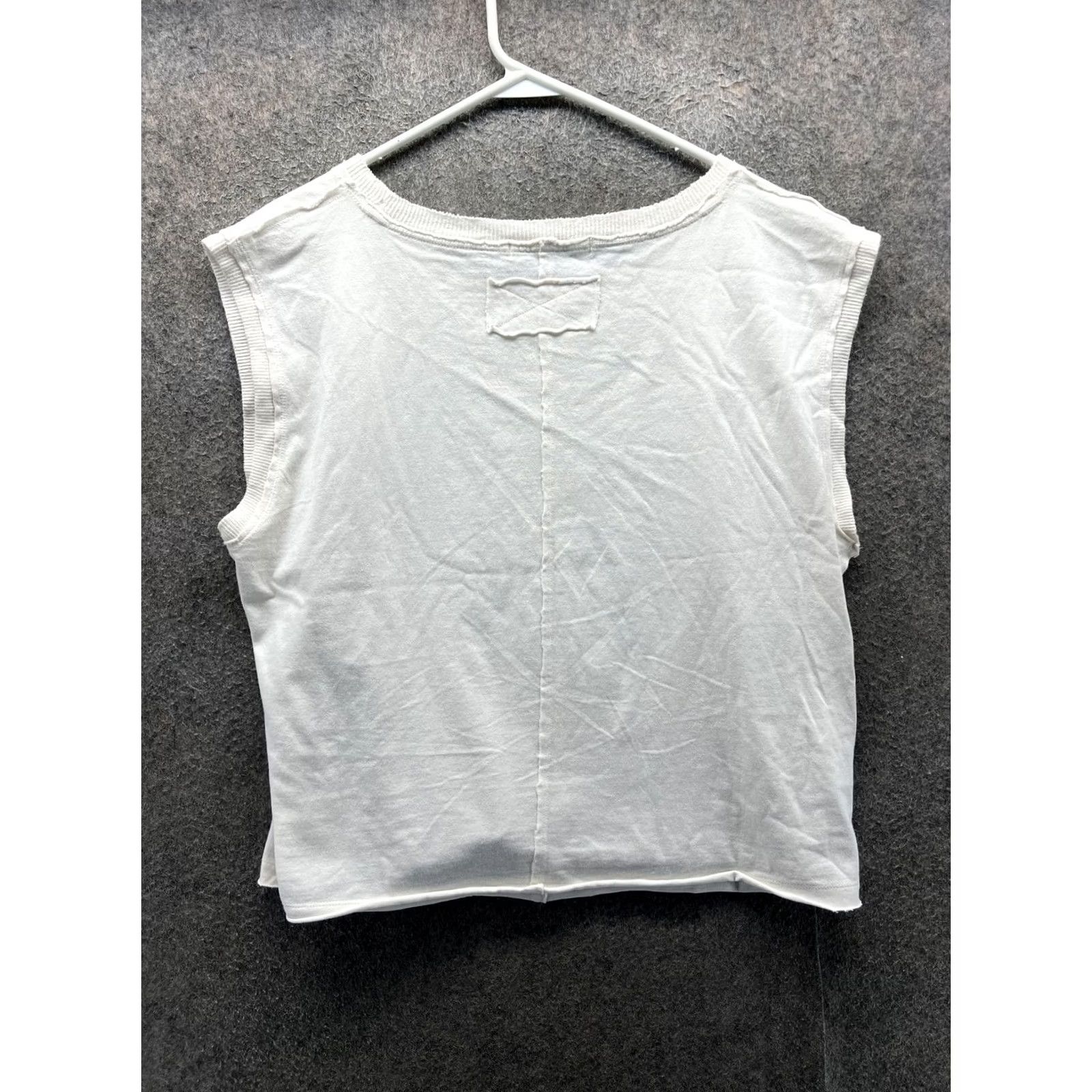 Free People We The Free Tank Top Womens Medium White Sleeveless Jersey Cropped Top Size M / US 6-8 / IT 42-44 - 2 Thumbnail