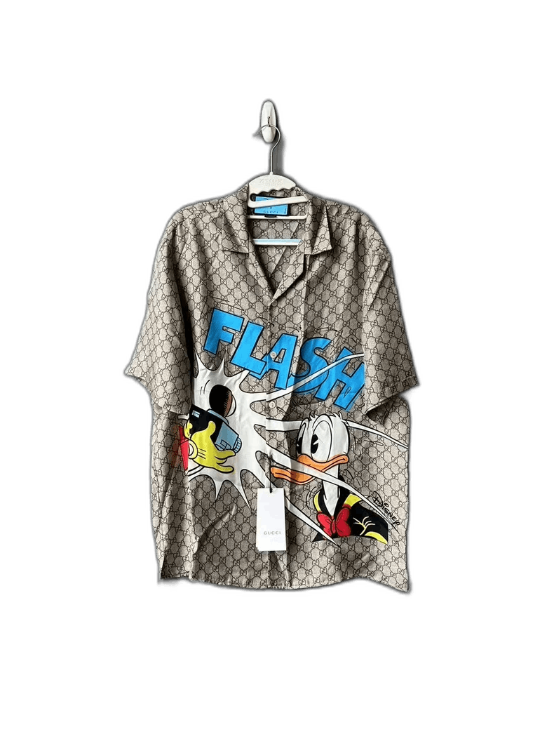 Gucci Gucci Donald Duck Print Short Sleeve Shirt Size US XL / EU 56 / 4 - 1 Thumbnail
