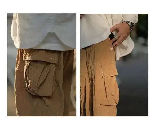 Other 2019A/W Simple Blue Japan Sashiko Corduroy Pants Size US 32 / EU 48 - 3 Thumbnail
