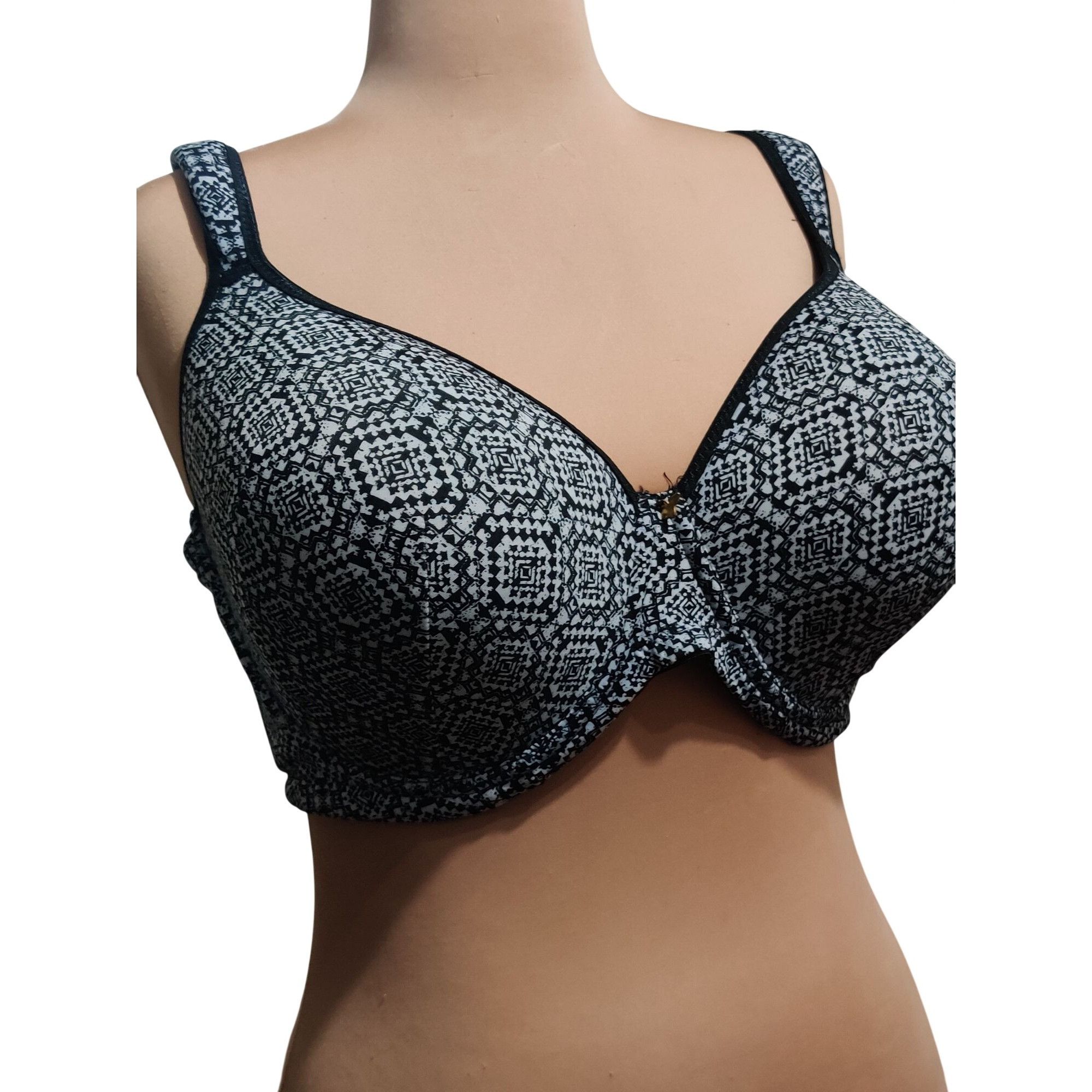 Other Butterfly Ashley Stewart Bra 40DDD Black White Plus Size Ful Size ONE SIZE - 12 Thumbnail