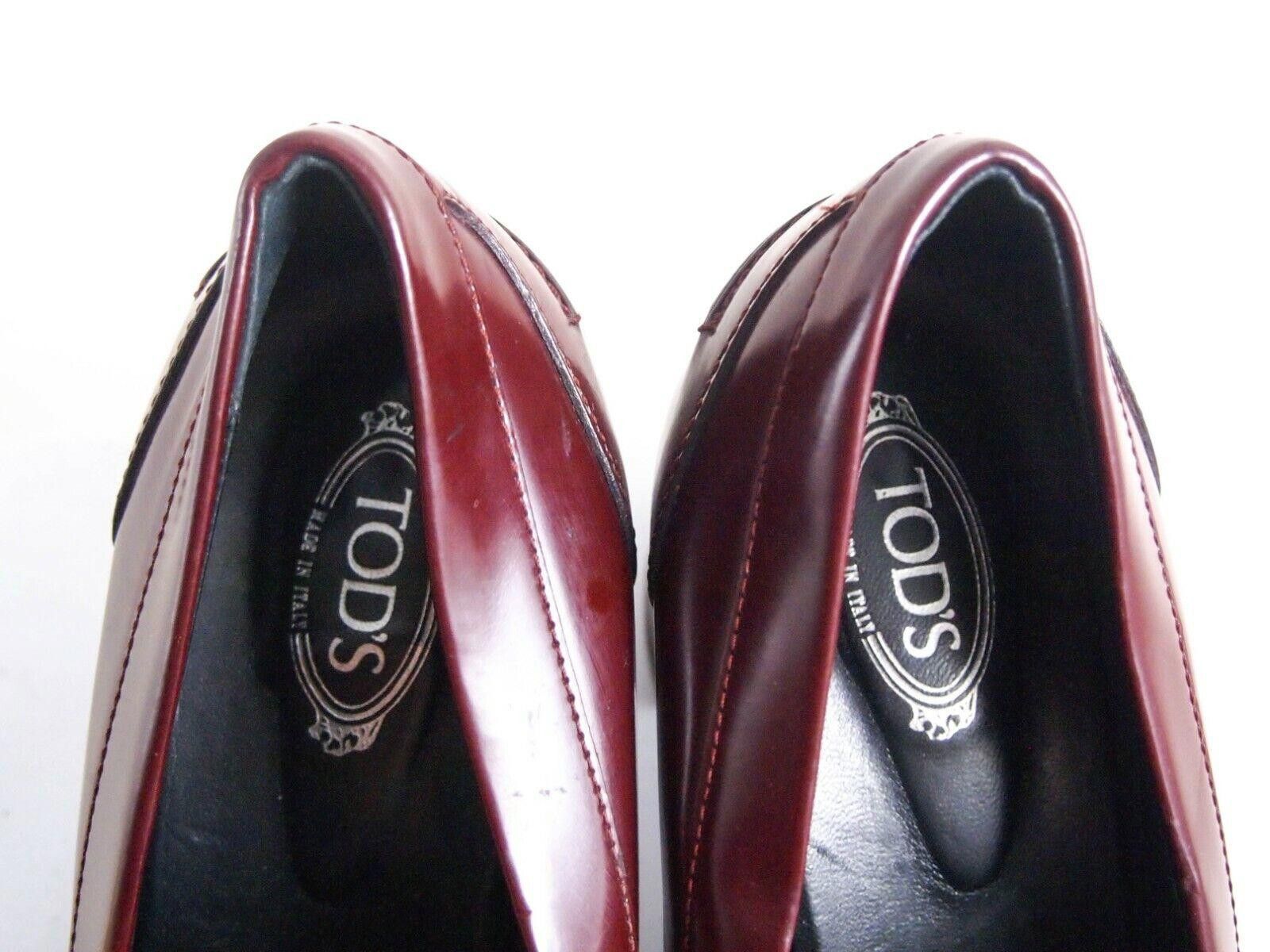 Tod's Tod's TT Heels Burgundy Leather Womens US 12 EU 42 $680 Size US 11.5 / IT 41.5 - 5 Thumbnail