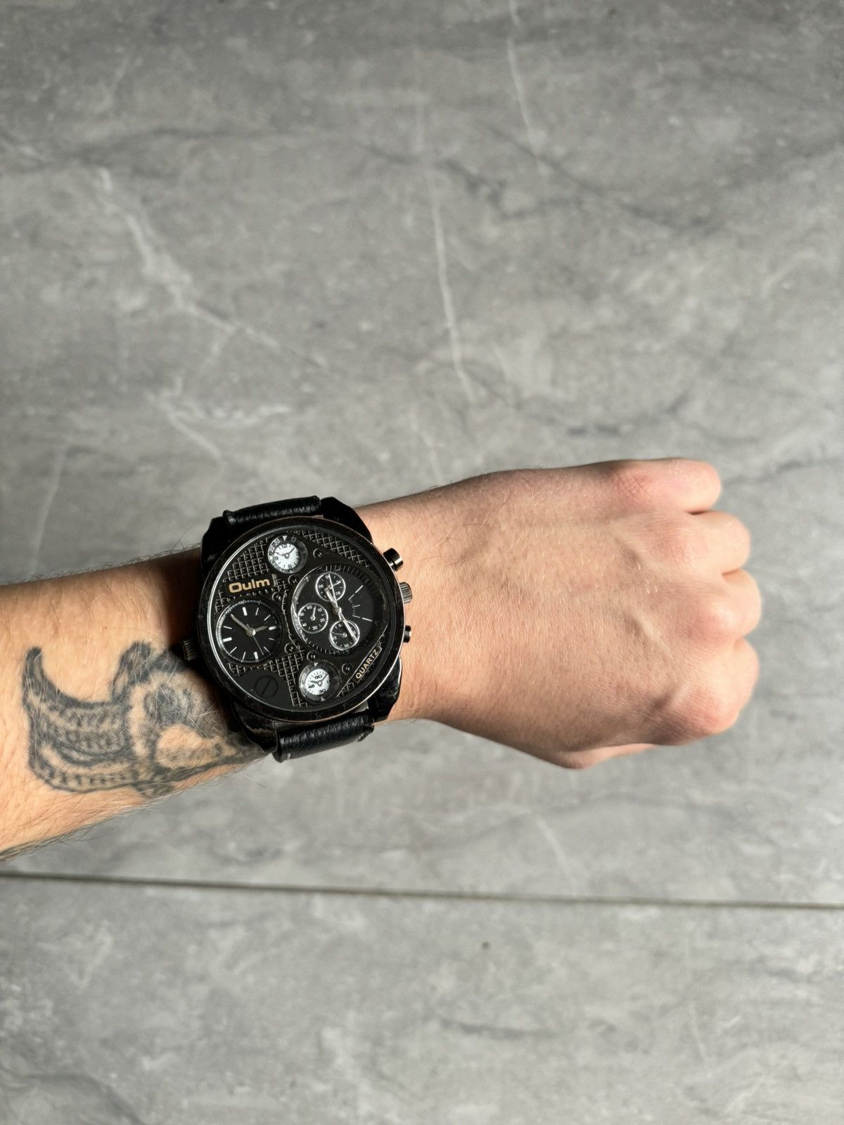 image of Vintage Oulm Avant Garde Watch in Black, Men's