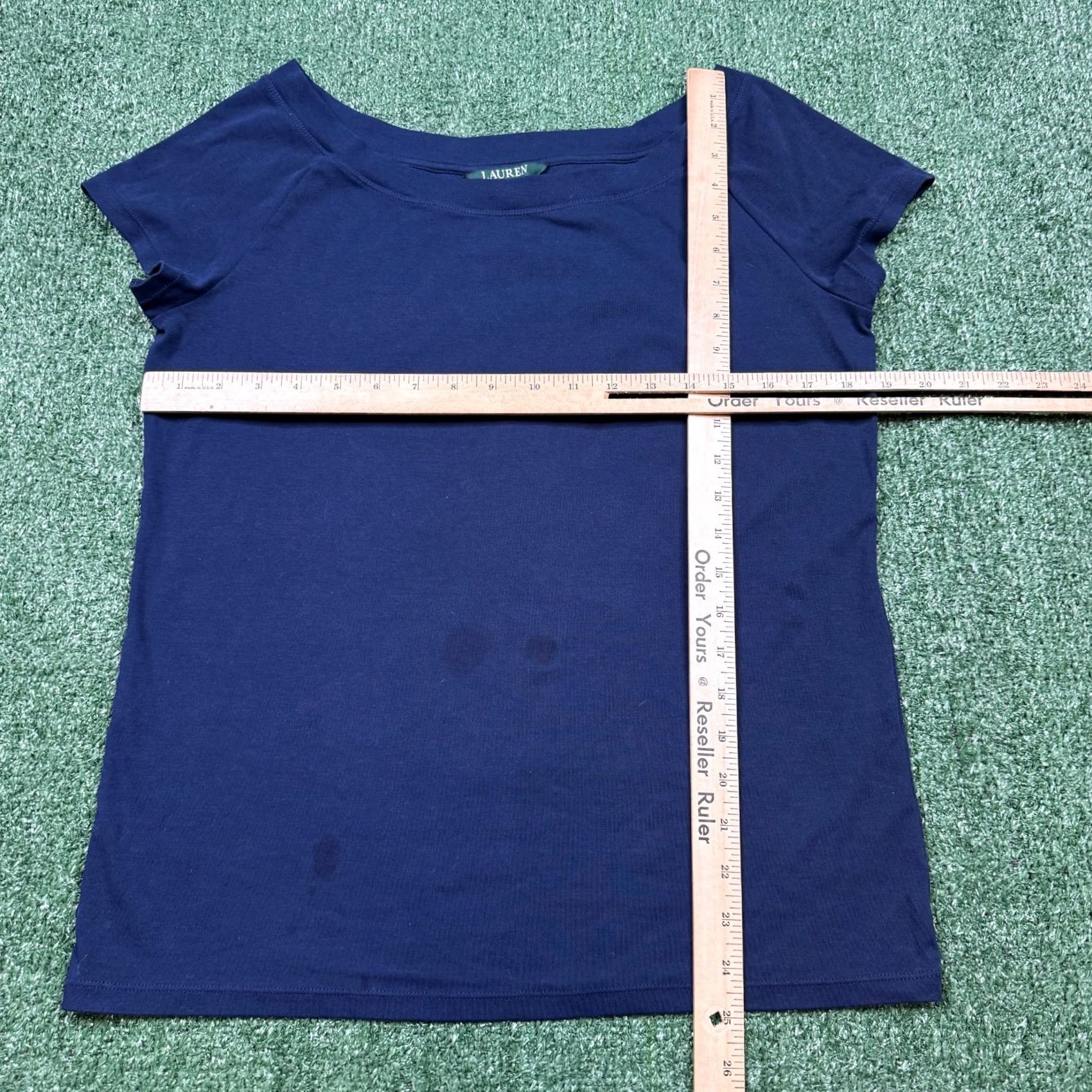 Ralph Lauren VINTAGE Lauren Ralph Lauren Blouse Shirt Women's XL Blue Stretch Casual Shirt Women XL Blue Stretch Casual Size XL / US 12-14 / IT 48-50 - 4 Thumbnail