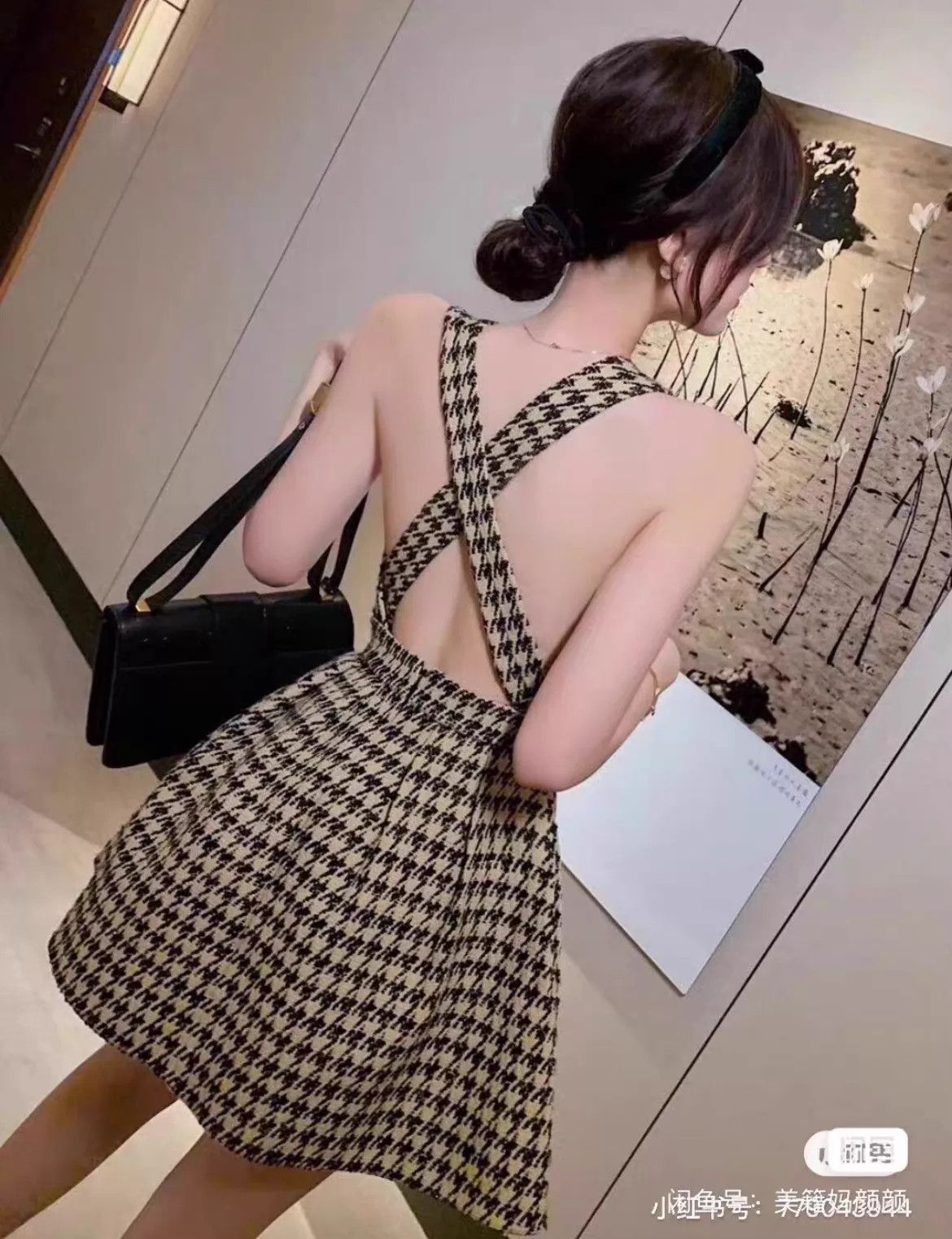 Dior Dior Prince of Wales Crisscross A-Line Tweed Dress Size XS / US 0-2 / IT 36-38 - 2 Thumbnail