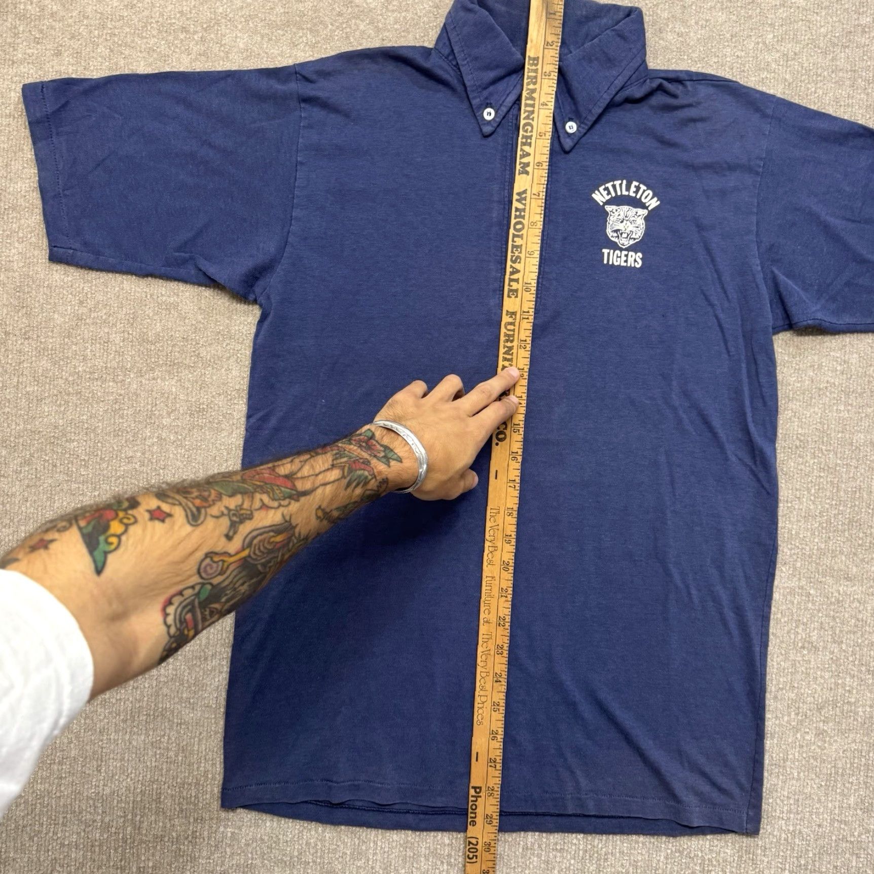 Vintage Nettleton Tigers Polo Shirt Mens M Vintage 70s Blue School Button Up Polo Shirt Mens M Vintage 70s Blue School Button Up Size US M / EU 48-50 / 2 - 7 Thumbnail