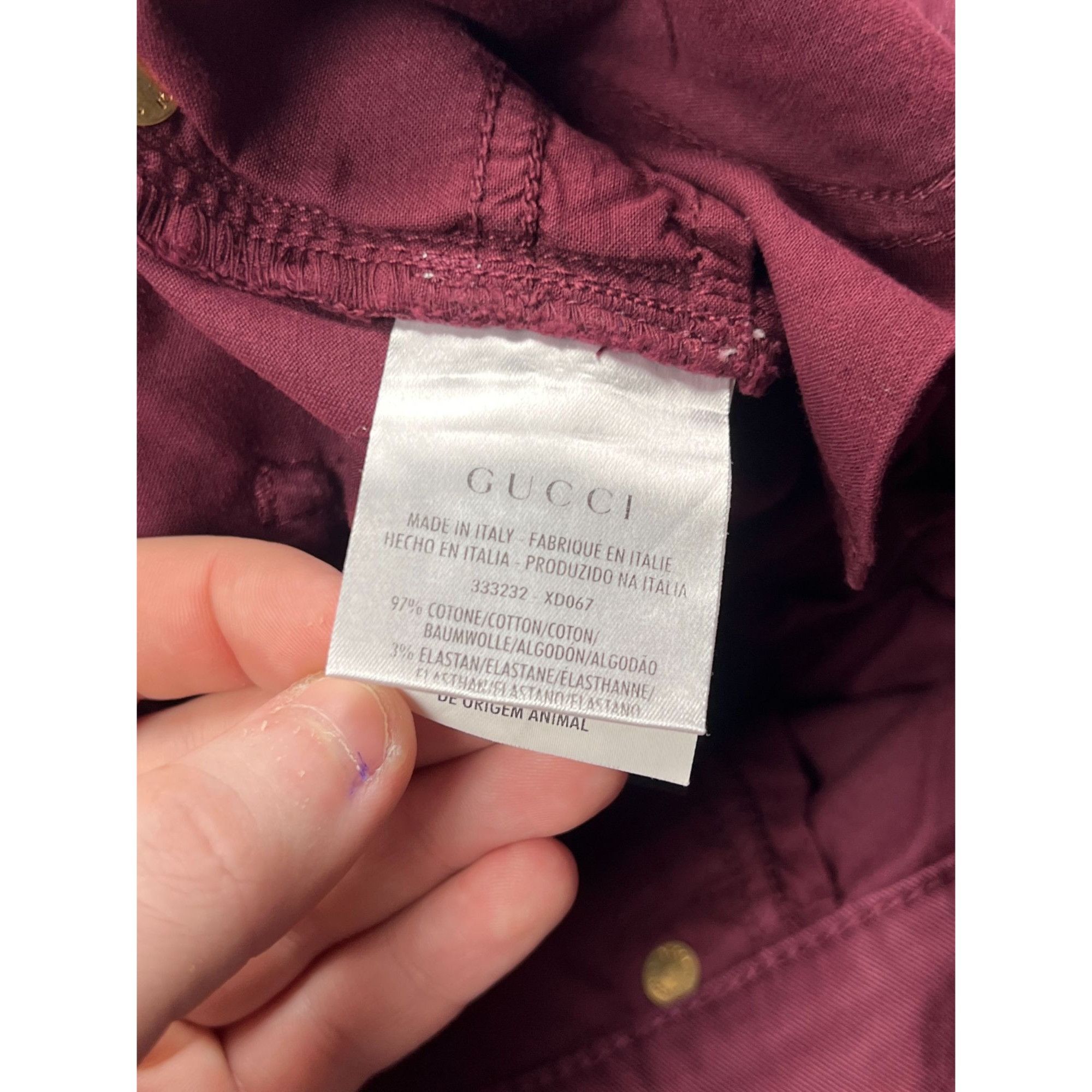 Gucci Gucci New Leggings Burgundy Pants (Y0850) Size 28" / US 6 / IT 42 - 8 Thumbnail