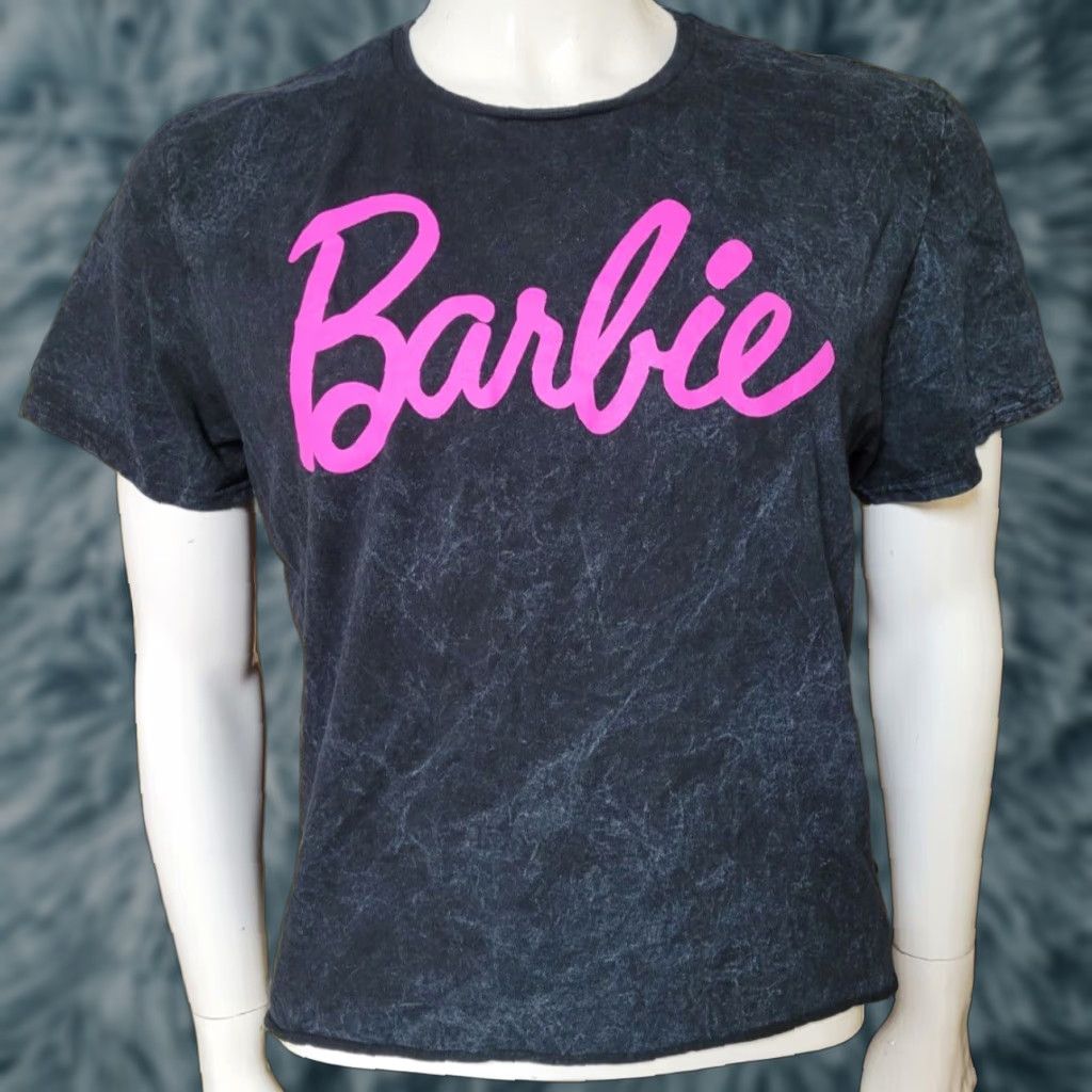 Vintage Womens Barbie T Shirt Cropped Cropped Top Crew Neck Short Sleeve Black 100% Cotton L Barbie Movie Retro Womens Size L / US 10 / IT 46 - 1 Thumbnail