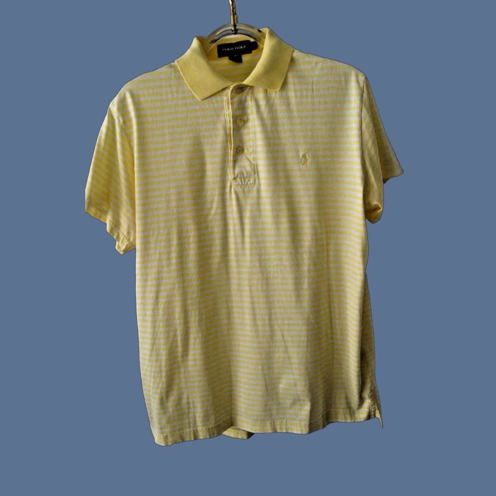 Polo Ralph Lauren Polo Ralph Lauren Polo Shirt L Polo Shirt Yellow Stripe Cotton Short Sleeve Logo Embroidered Men Knit Classic Golf Shirt Vintage: No Size US L / EU 52-54 / 3 - 1 Thumbnail