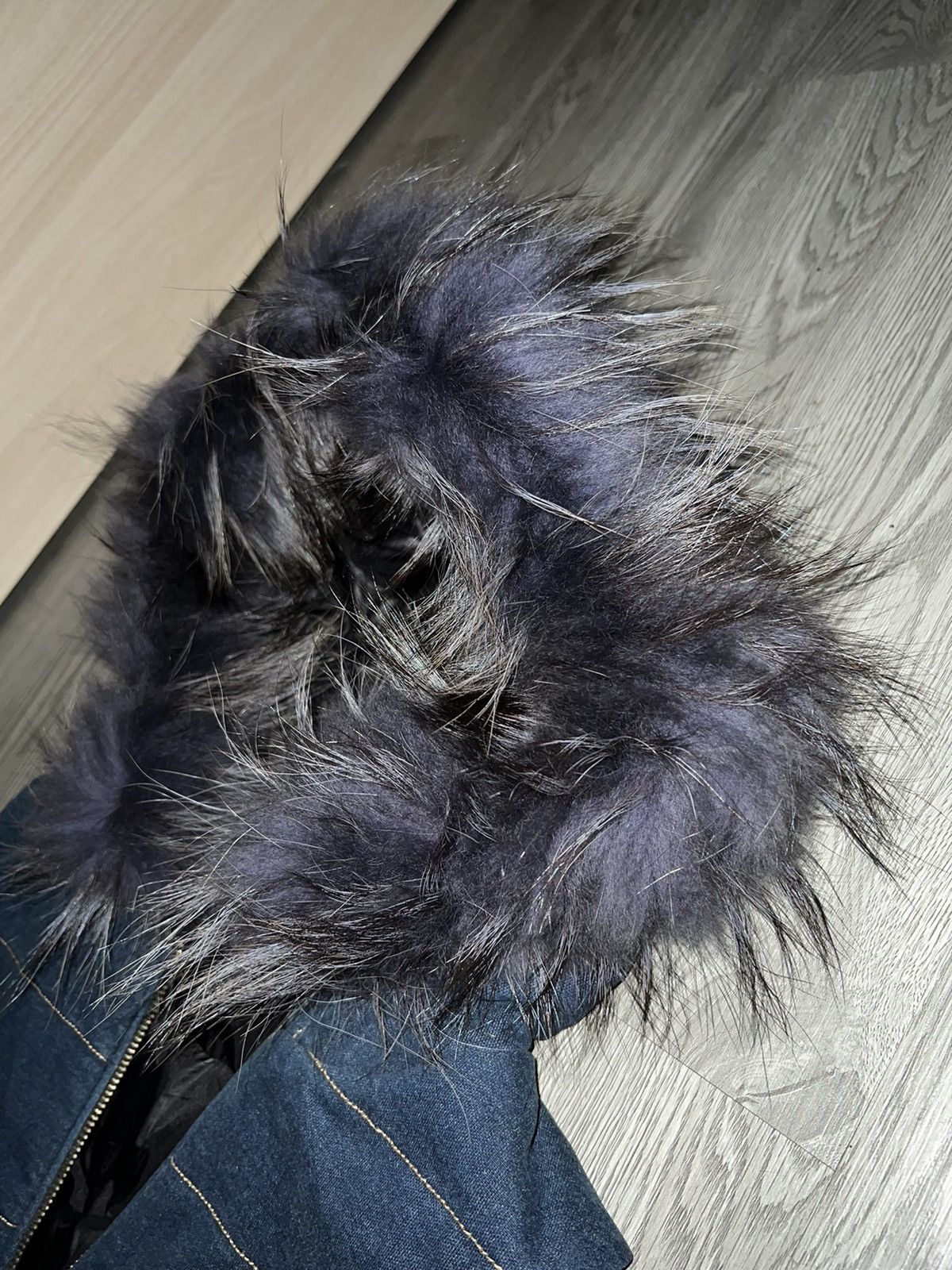 Le Grande Bleu (L.G.B.) Skull Fur puffer jacket 🎸☠️ Size US M / EU 48-50 / 2 - 9 Thumbnail