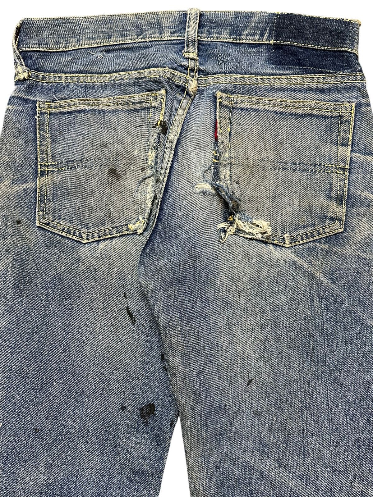 14th Addiction Crazy Vintage 70s Big Stone Mud Wash Painted Distress Flare Size US 27 - 6 Thumbnail