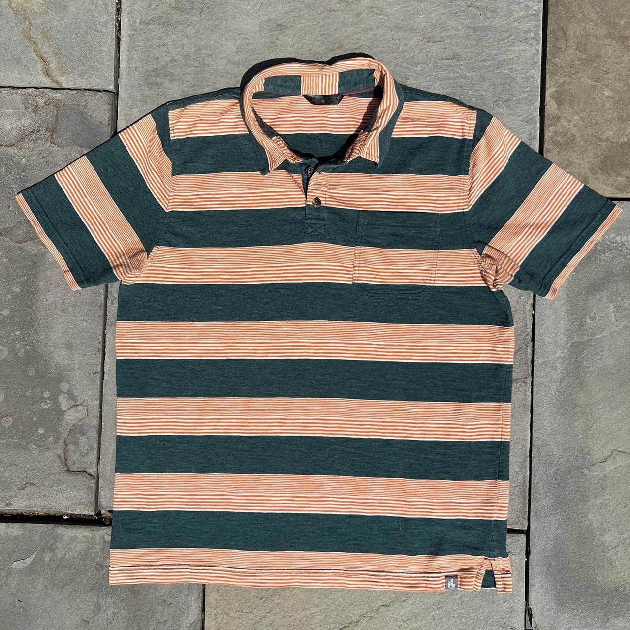 The North Face The North Face Orange and Green Striped Polo Size US M / EU 48-50 / 2 - 1 Thumbnail