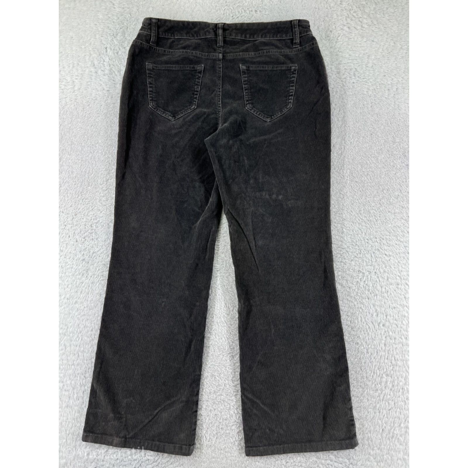 Vintage Sonoma Pants Womens 10 Gray Corduroy Mid Rise Straight Cotton Blend Stretch Pants Size 32" / US 10 / IT 46 - 2 Thumbnail