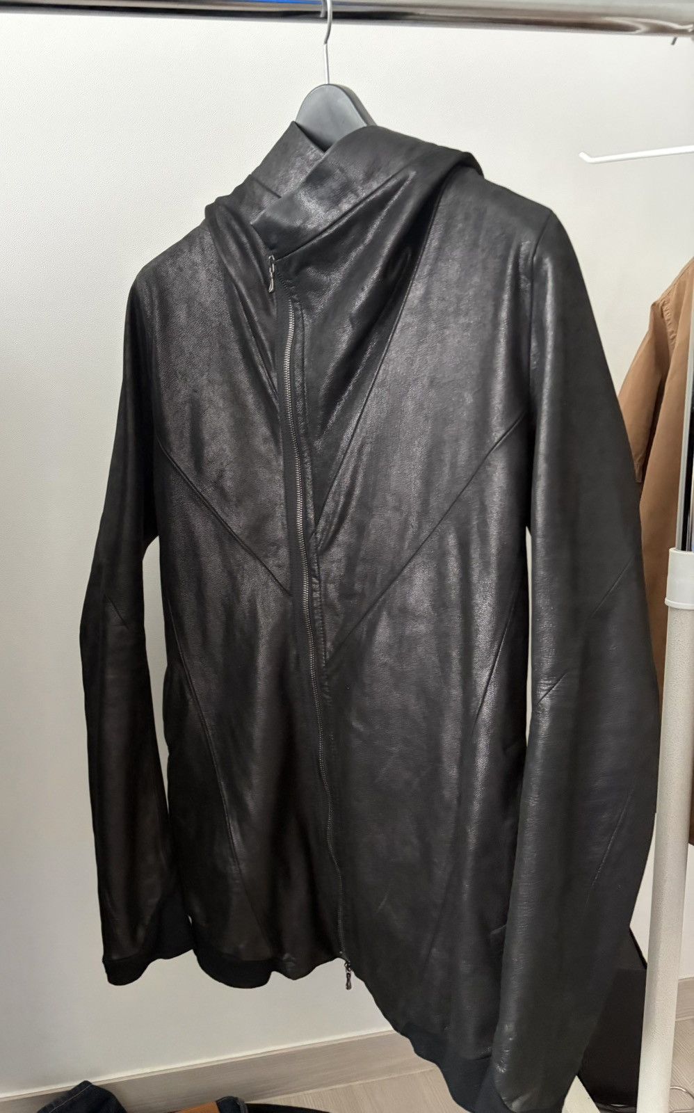 Julius Julius 15SS [prism;] Goat Leather High-Neck Hoodie Jacket Size US S / EU 44-46 / 1 - 1 Thumbnail