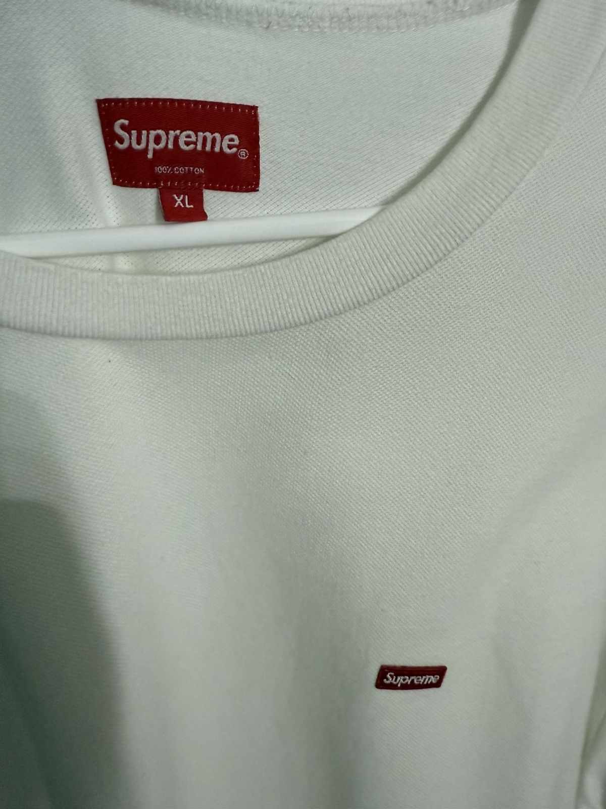 Supreme White Supreme Pique Small Box Logo Tee Size US XL / EU 56 / 4 - 2 Thumbnail