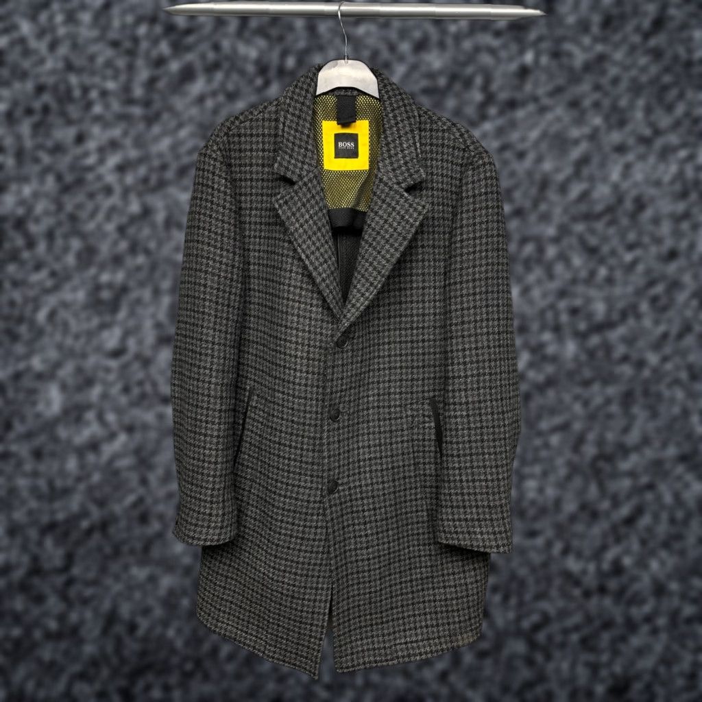 Hugo Boss HUGO BOSS Mens Wool Coat Jacket L 54 Multicolor Wool Overcoat Jackets Mens Size US L / EU 52-54 / 3 - 1 Thumbnail