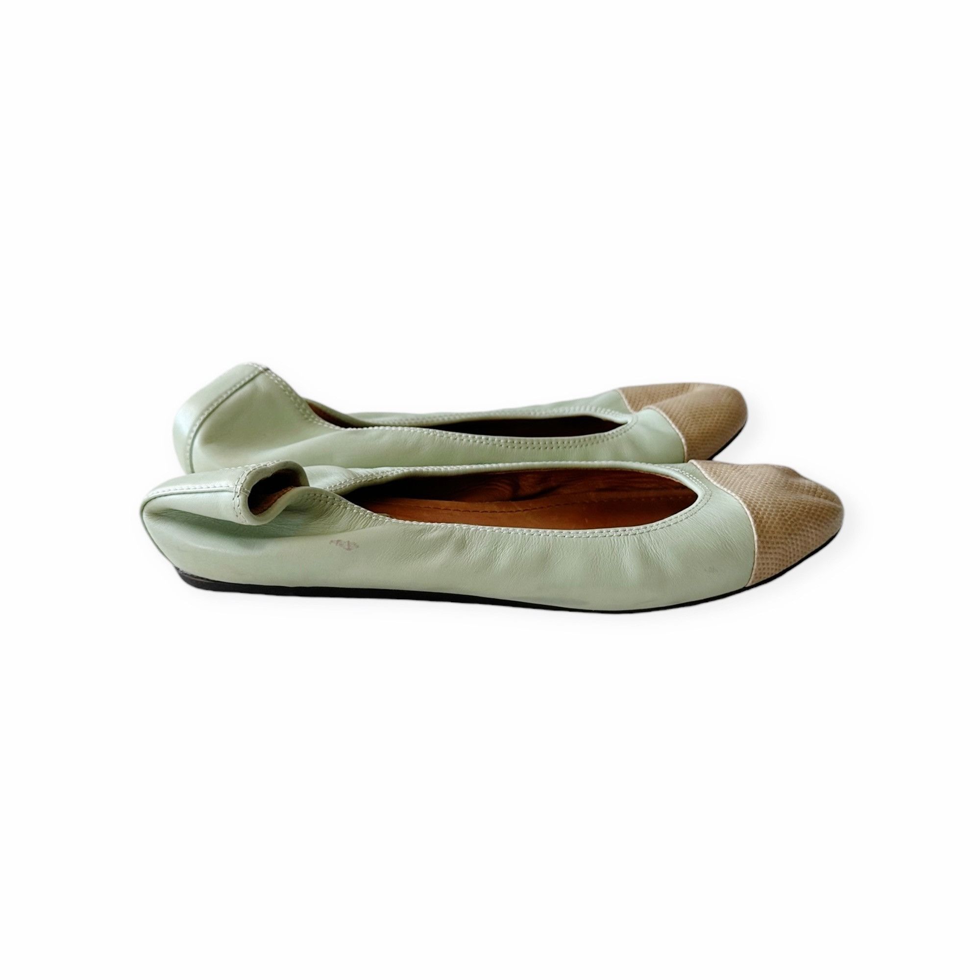 Lanvin Lanvin Cap-Toe Icon Ballerina flats with snake toe, Size 39 Size US 9 / IT 39 - 4 Thumbnail