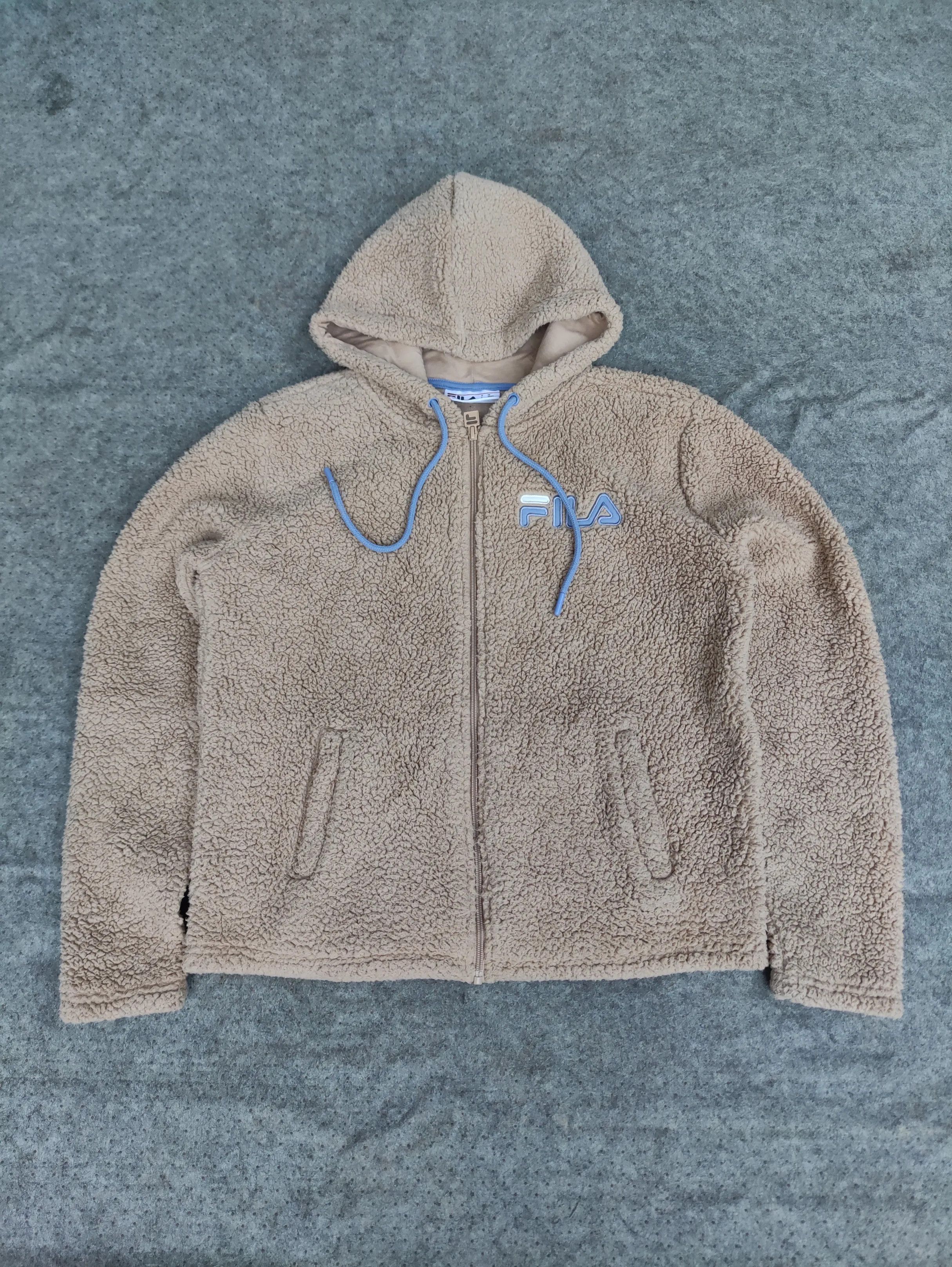 Fila FILA Sherpa Fleece Zip-Up Hoodie Beige Retro Streetwear Size US S / EU 44-46 / 1 - 1 Thumbnail