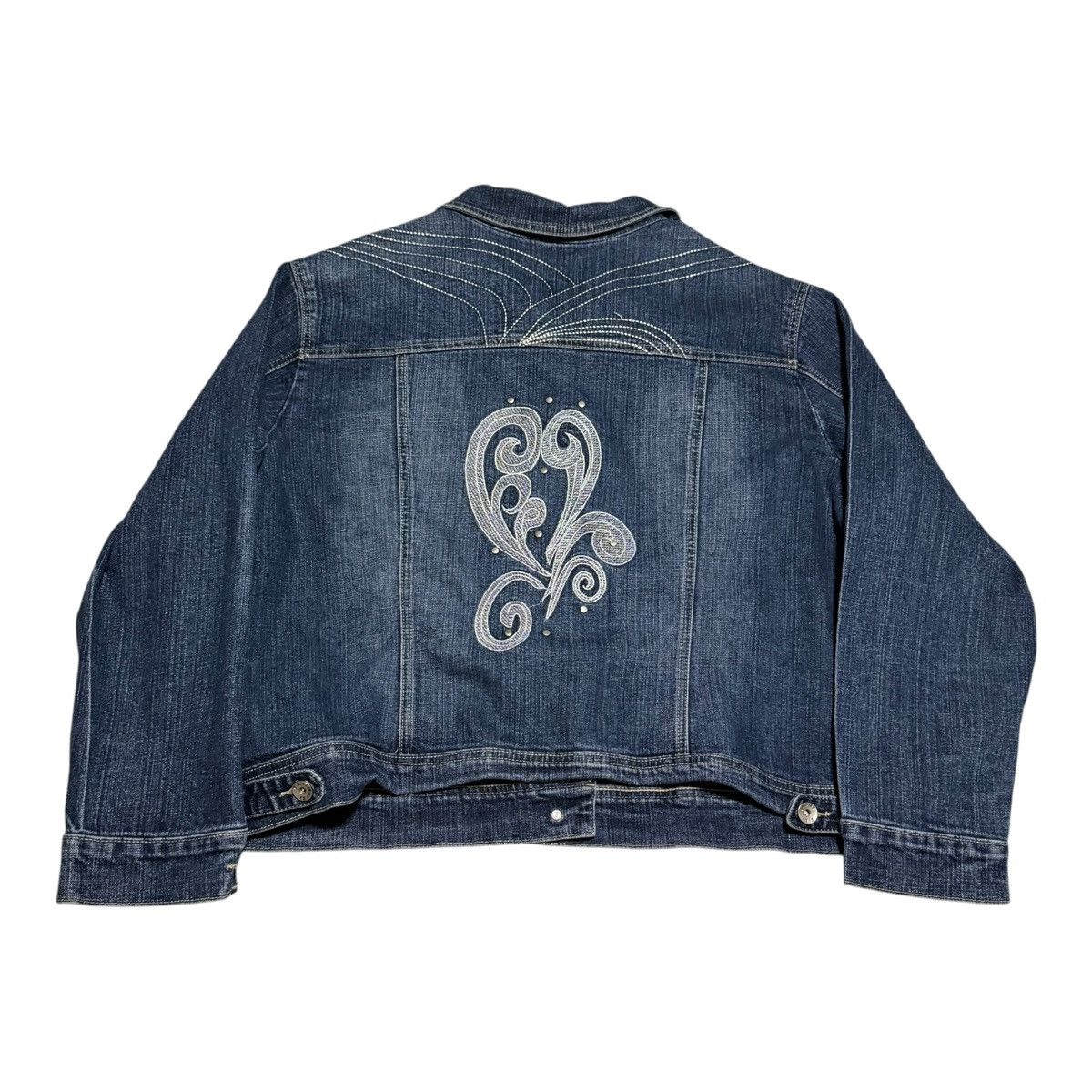 Other FL Jeans Embroidered Design Patterned Denim Jacket 2X Size XXL / US 16-18 / IT 52-54 - 3 Thumbnail
