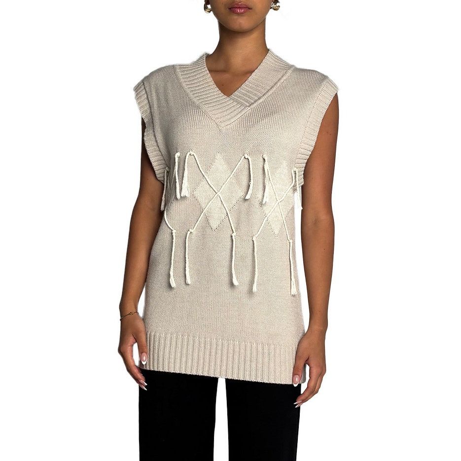 Other Knit Cream Vest Size M / US 6-8 / IT 42-44 - 1 Thumbnail