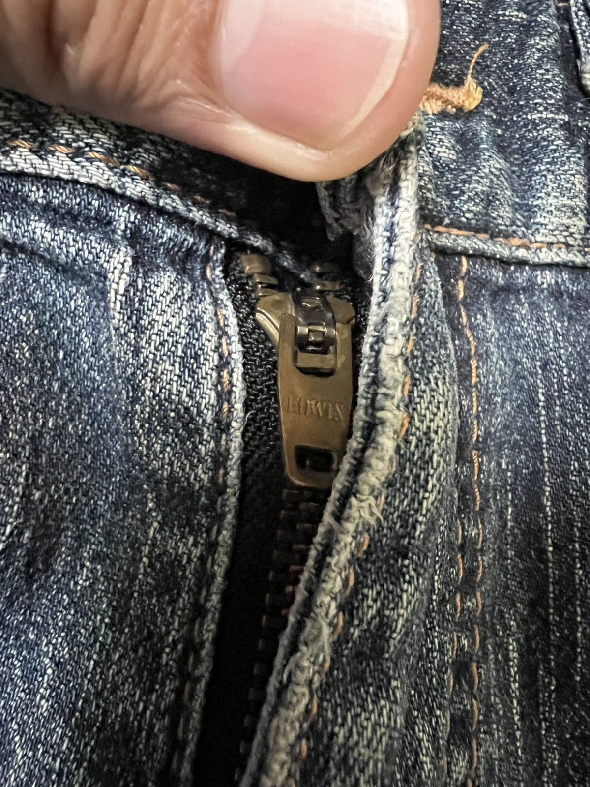 Edwin 💥Baggy💥Vintage Edwin Blue Trip Washed Distress Jean Size US 34 / EU 50 - 13 Thumbnail