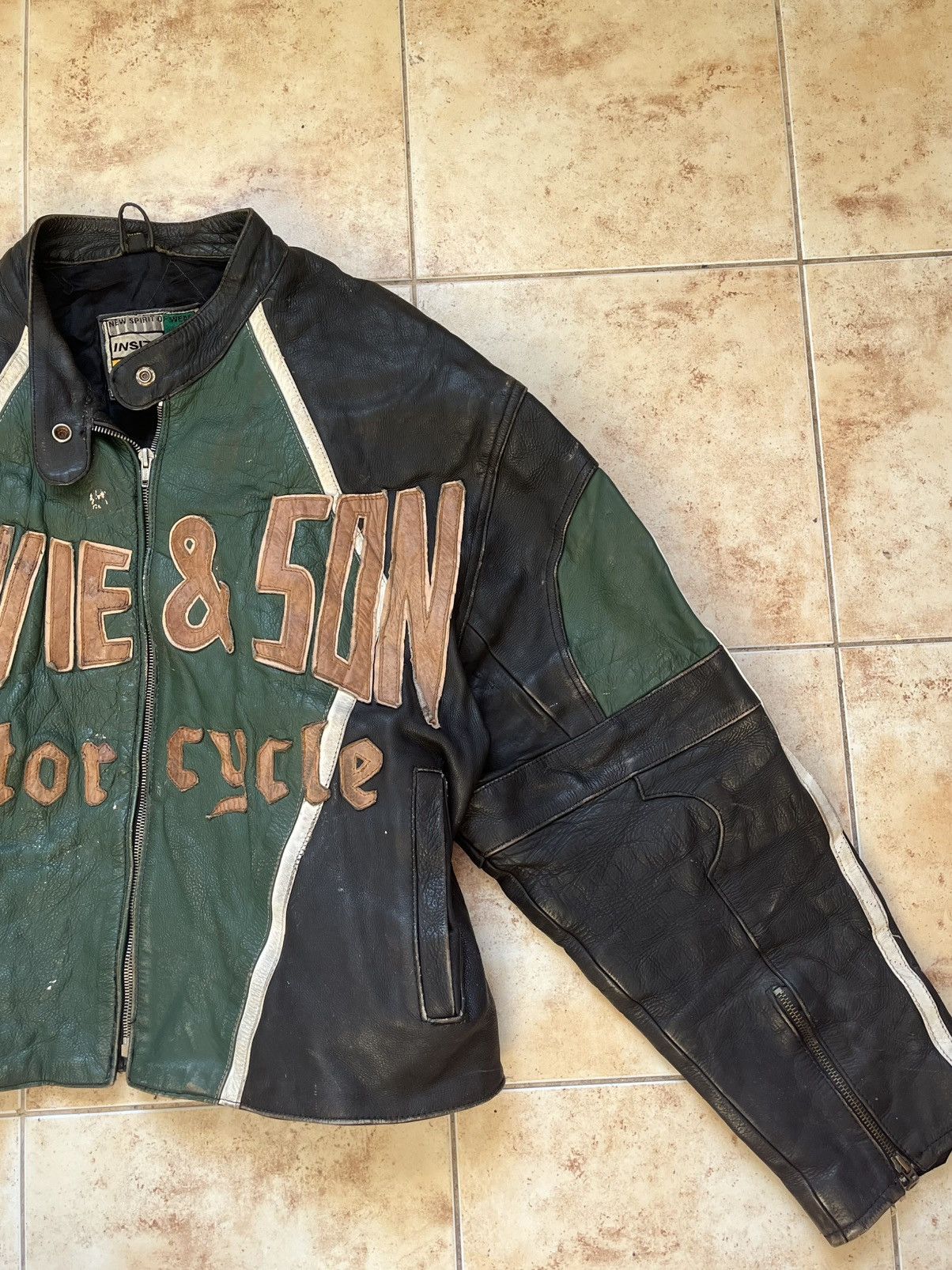 Other Howie & Sons Vintage Leather Jacket MK RACING Size US XL / EU 56 / 4 - 8 Thumbnail