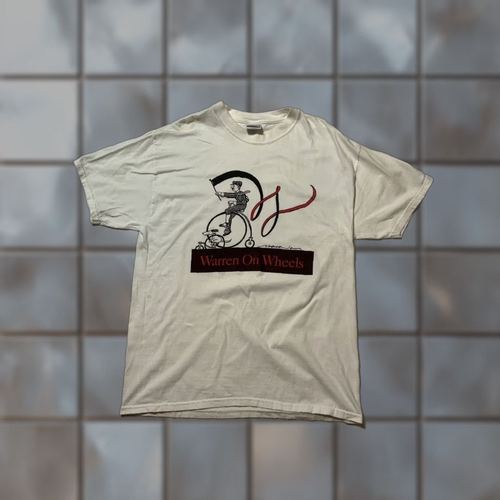 Hanes VINTAGE Hanes Beefy-T Warren On Wheels Unicycle Bicycle Dog Graphic T-Shirt Sz.L Men White Size US L / EU 52-54 / 3 - 1 Thumbnail