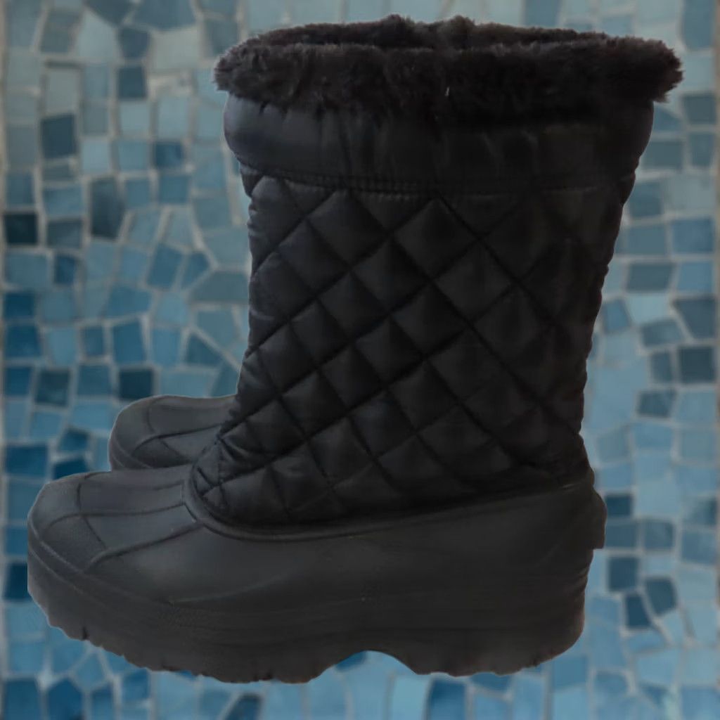 Vintage Sintetico Women's 9 Mid-Calf Black Padded Faux Fur Wool Lined Winter Boots Boots Woman Winter Waterproof Insulated Lined Snow Size US 9 / IT 39 - 1 Thumbnail