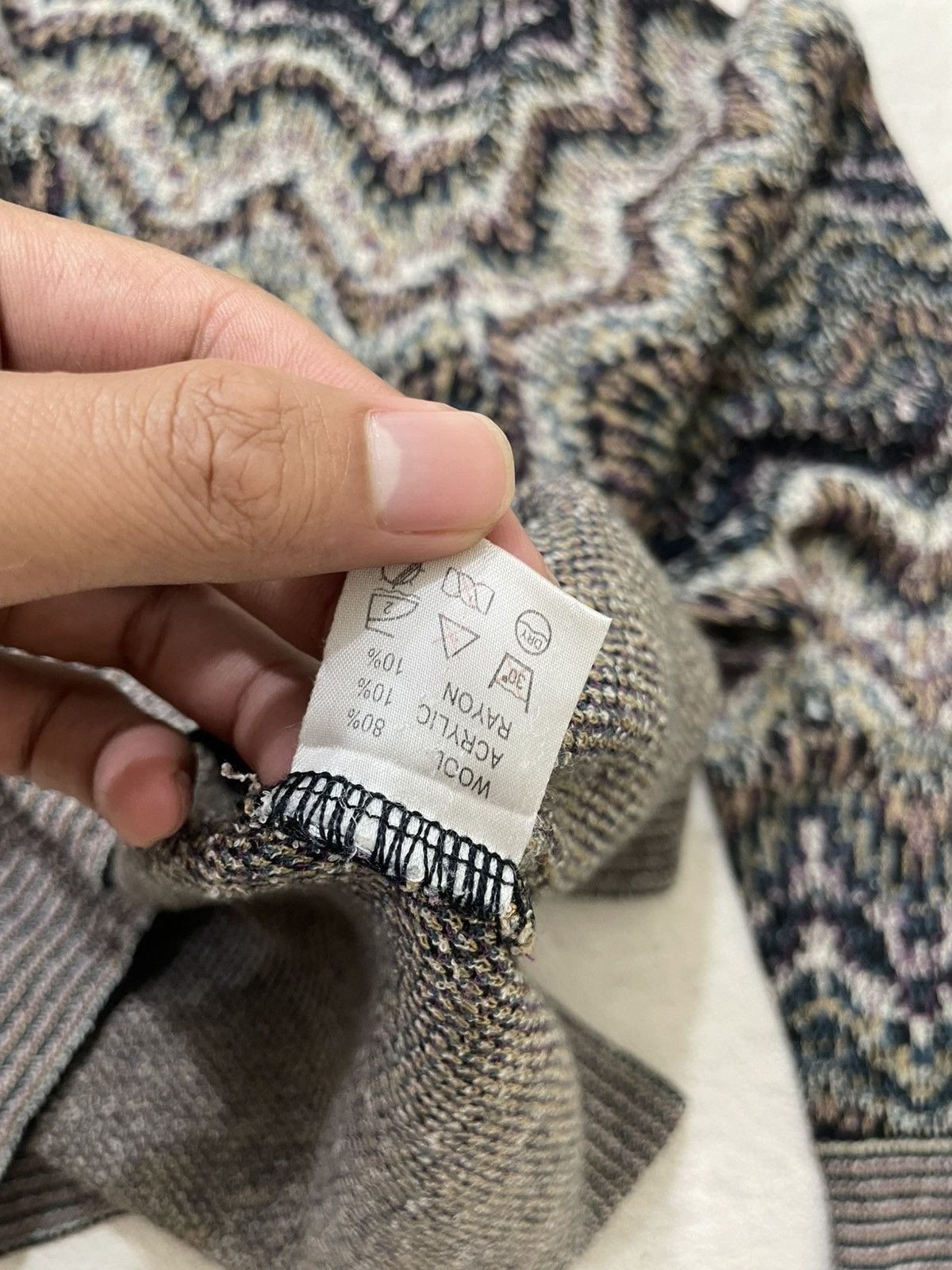 If Six Was Nine 2000s Missoni Knit Sweater Zig Zag Navajo Pattern y’s LGB Size US XL / EU 56 / 4 - 5 Thumbnail