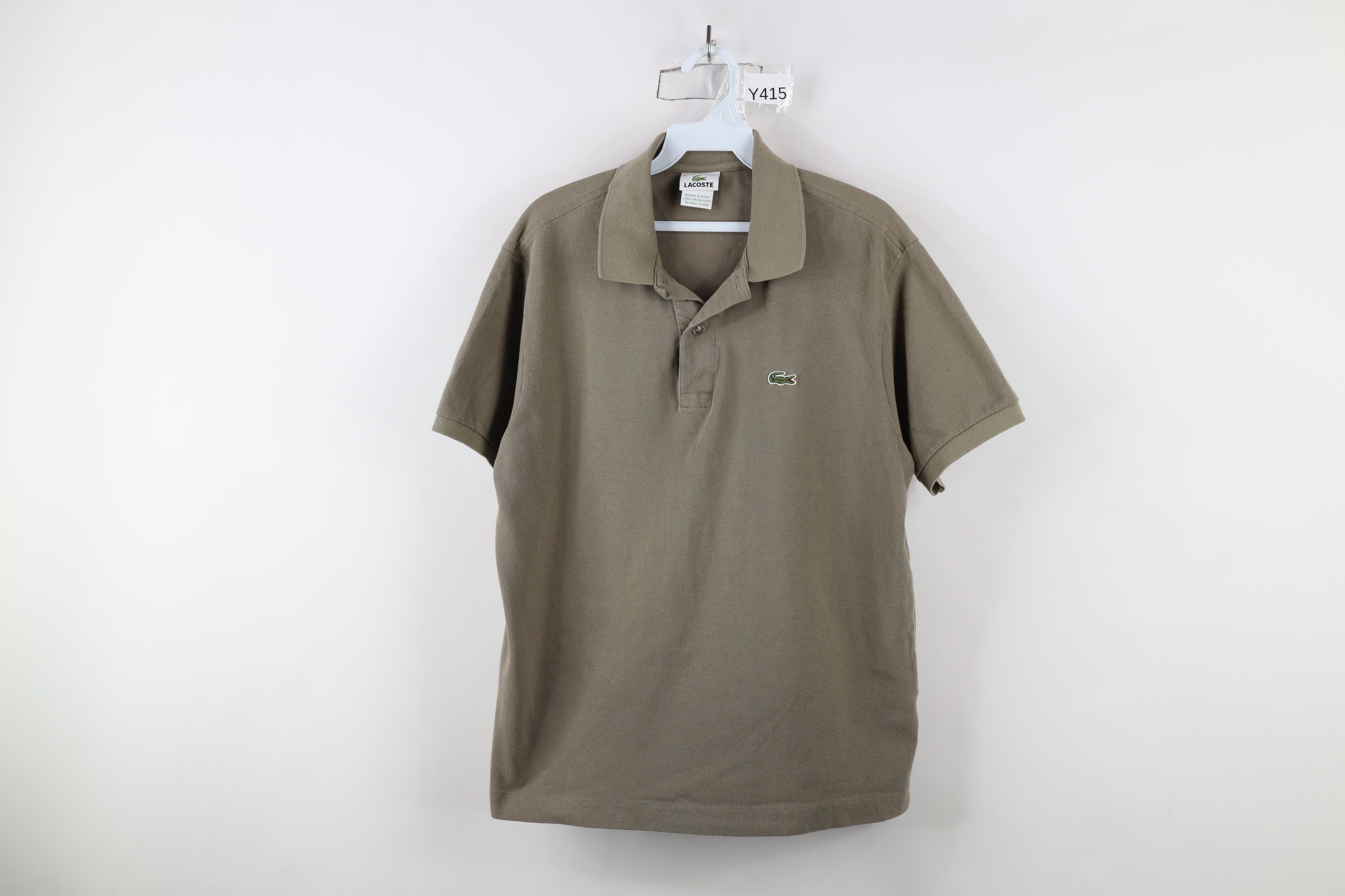 Lacoste × Vintage Vintage Lacoste Croc Logo Collared Polo Shirt Green Brown Size US L / EU 52-54 / 3 - 1 Thumbnail