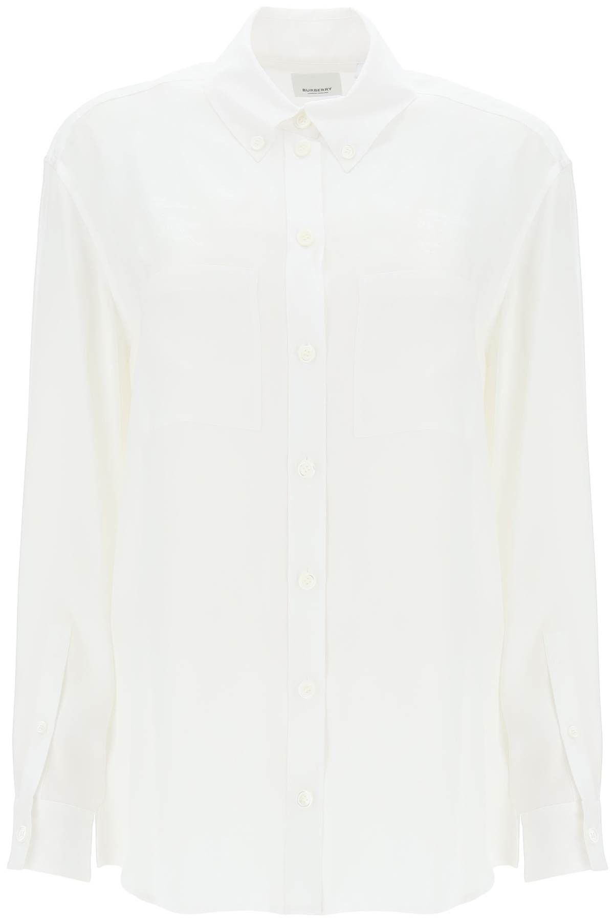 image of Burberry Ivanna Shirt With Ekd Pattern in Optic White Ip Pat, Women's (Size XS)