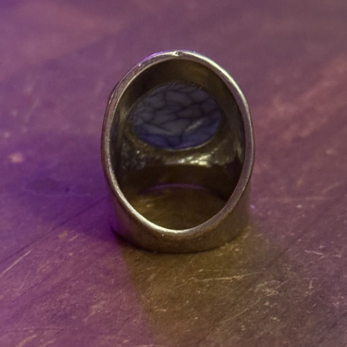 Vintage Vintage silver tone white marbled stone statement ring Size ONE SIZE - 7 Thumbnail