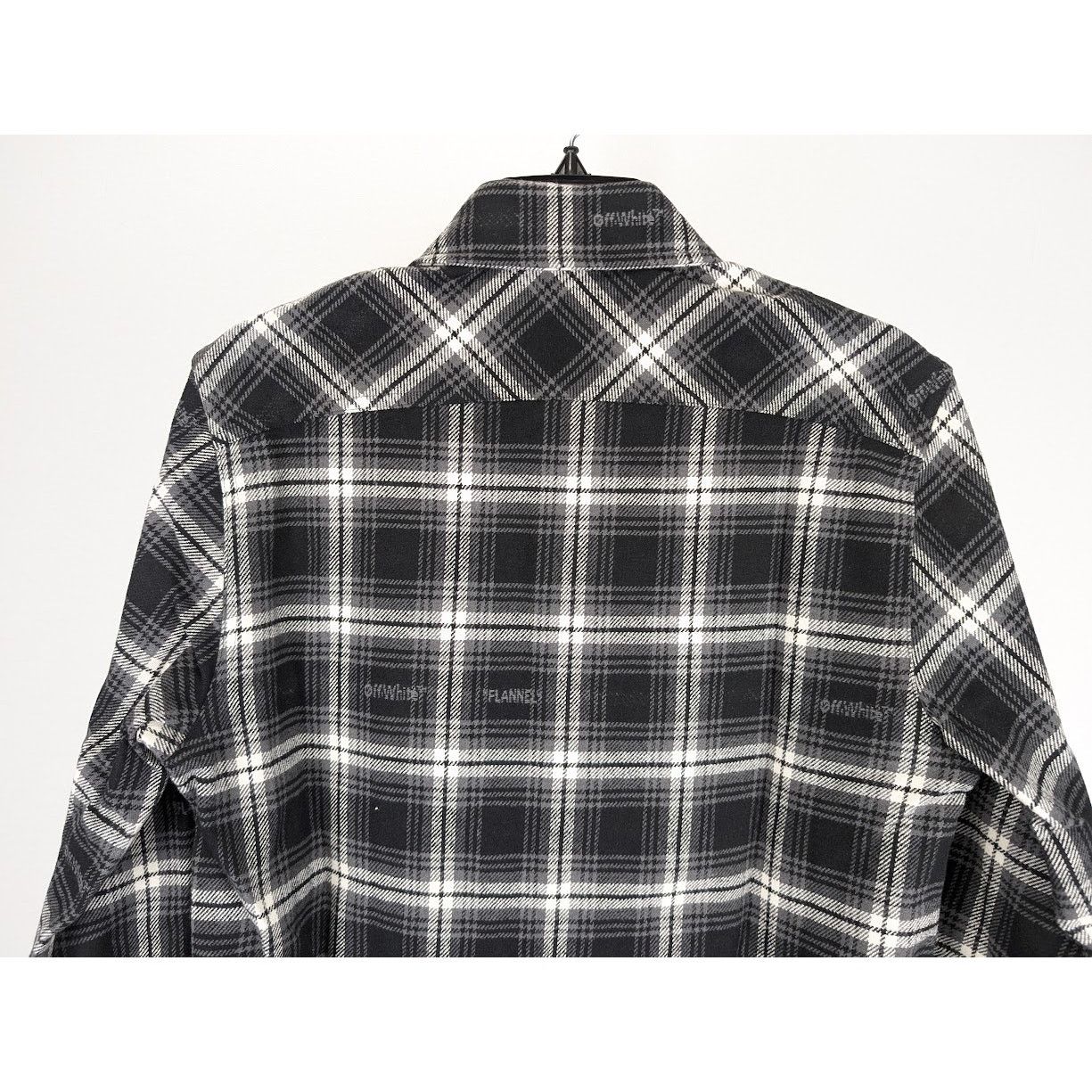 Off-White o1rshd1 Stencil Flannel Check Shirt in Black Size US S / EU 44-46 / 1 - 12 Thumbnail