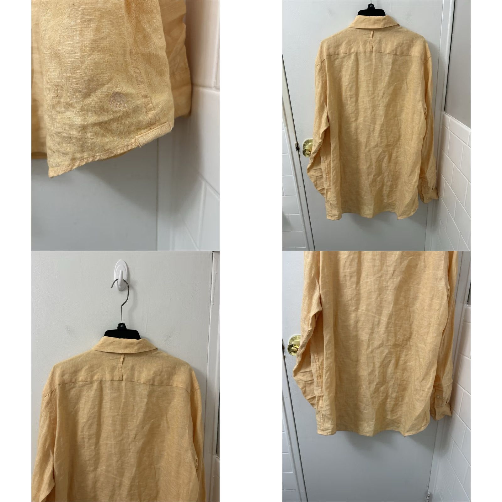 Banana Republic Banana Republic Shirt Mens L Orange Button-Down L/S 2010 Organic Linen Hemp Cotton Blend Button-Up Casual Everyday 32" Long Sleeve Size US L / EU 52-54 / 3 - 8 Thumbnail