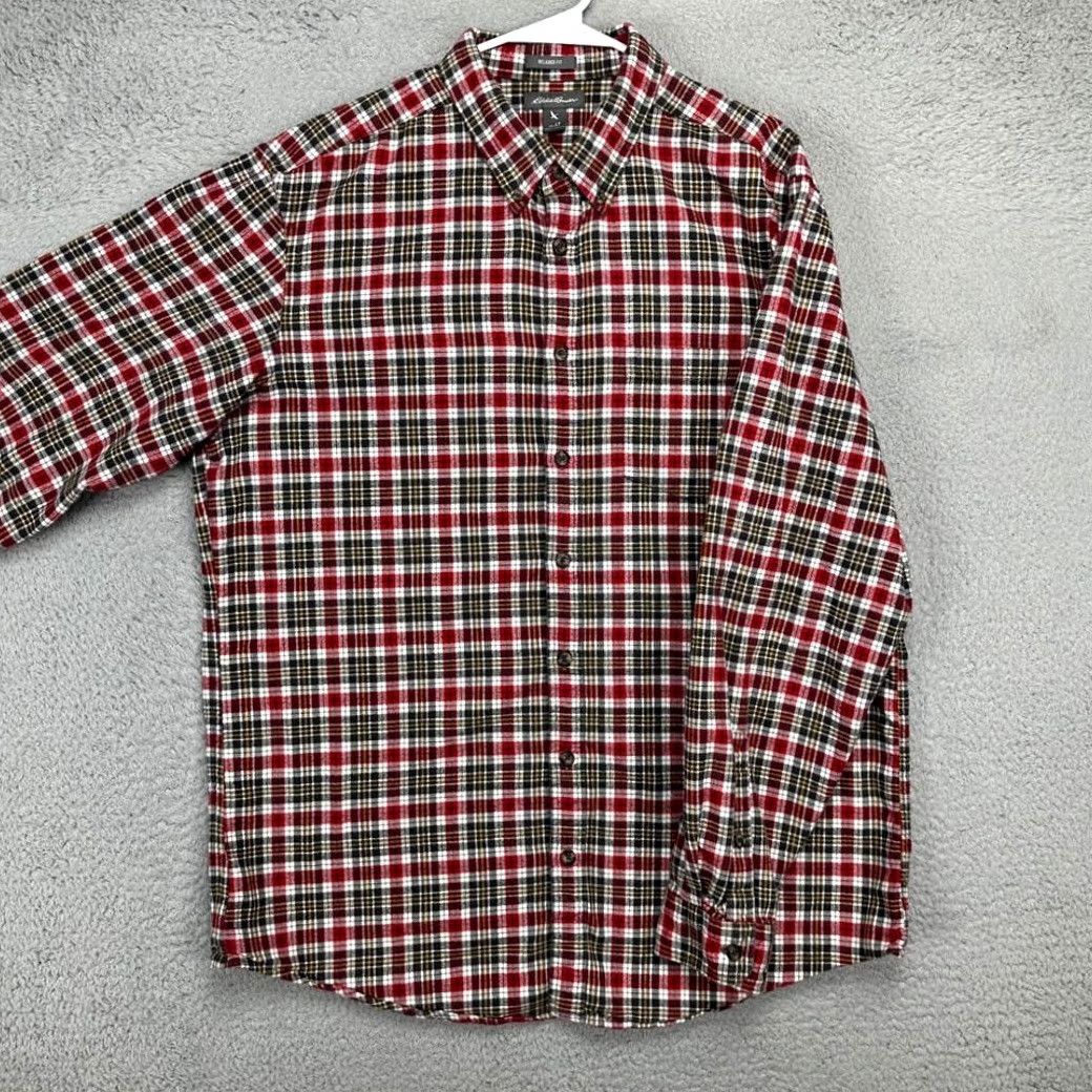 Eddie Bauer VINTAGE Eddie Bauer Shirt Mens Large Tall Red Plaid Flannel Button-Down Relaxed Fit Cotton Breathable Button Up Size US L / EU 52-54 / 3 - 3 Thumbnail