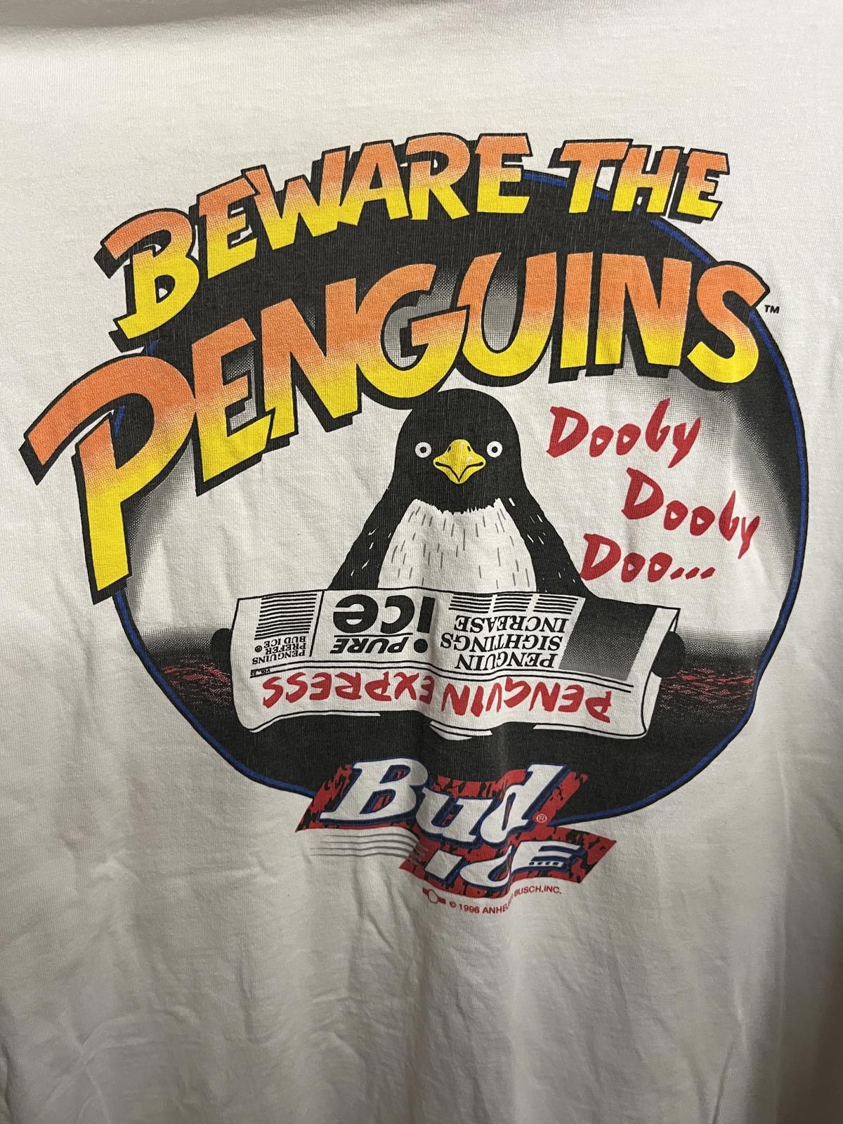 Designer Bud Ice T-shirt Beware The Penguins Tee Dooby Dooby Doo - L Size US L / EU 52-54 / 3 - 3 Thumbnail