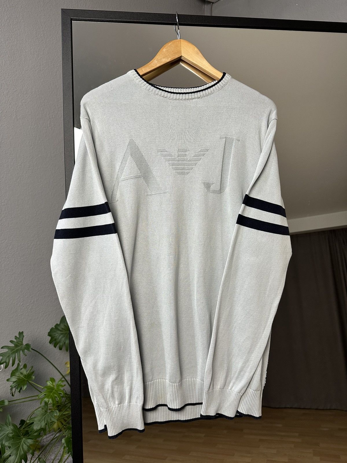 Giorgio Armani Vintage Armani Jeans AJ Big Logo Archival Sweater Cotton Y2K Size US L / EU 52-54 / 3 - 3 Thumbnail