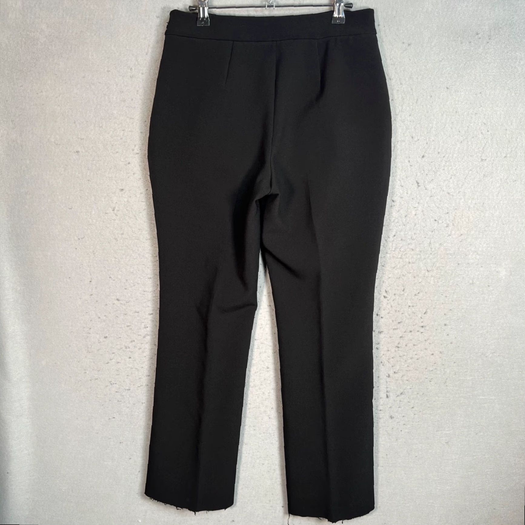 Tory Burch Tory Burch Womens Black Trousers Size 2 With White Side Stripes Raw Hem Pants Dress Pants Womens 2 Black Stripes Side Raw Hem Size ONE SIZE - 2 Thumbnail
