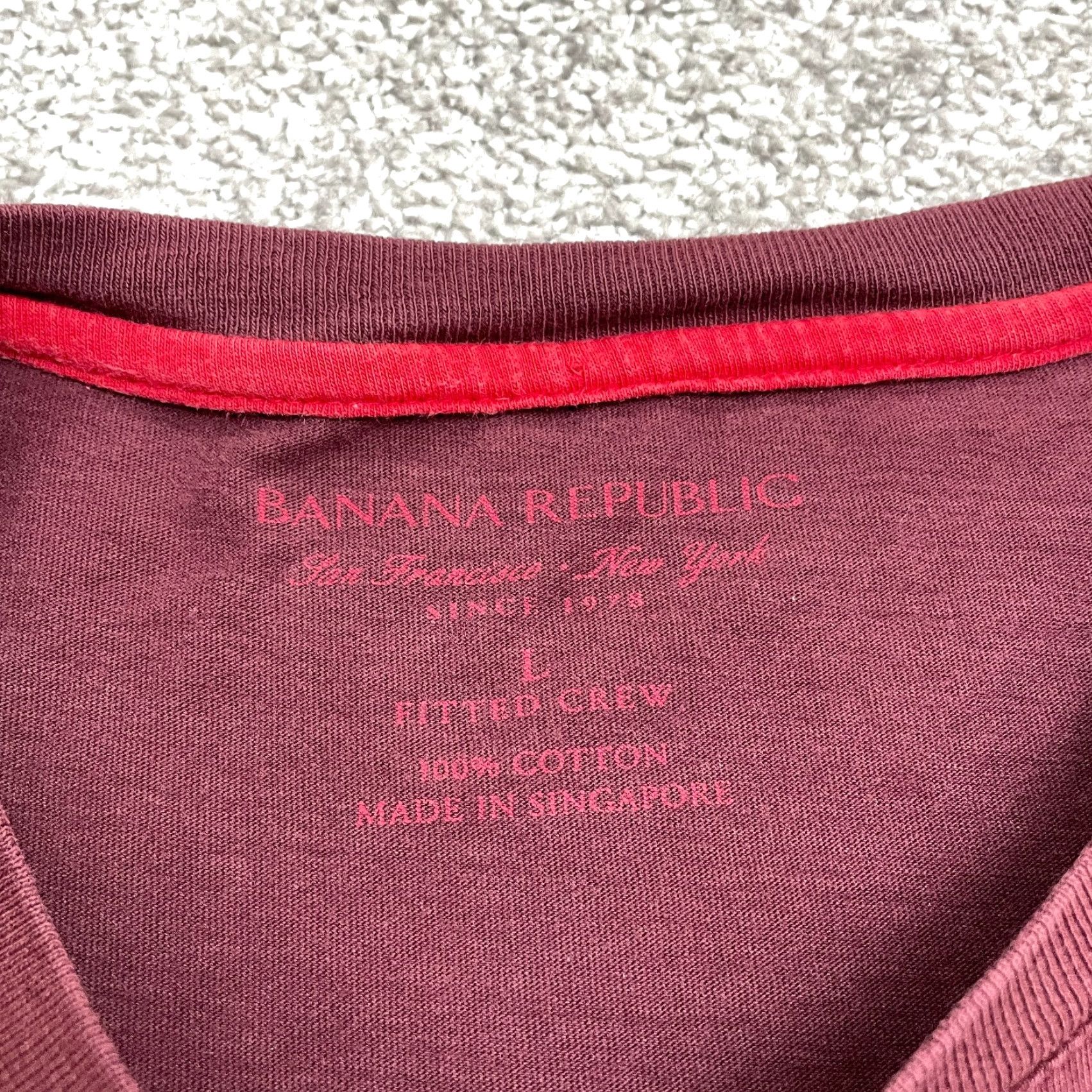 Banana Republic VINTAGE Banana Republic Men’s T-Shirt Large Red Cotton Crew Neck Classic Tee Size US L / EU 52-54 / 3 - 4 Thumbnail
